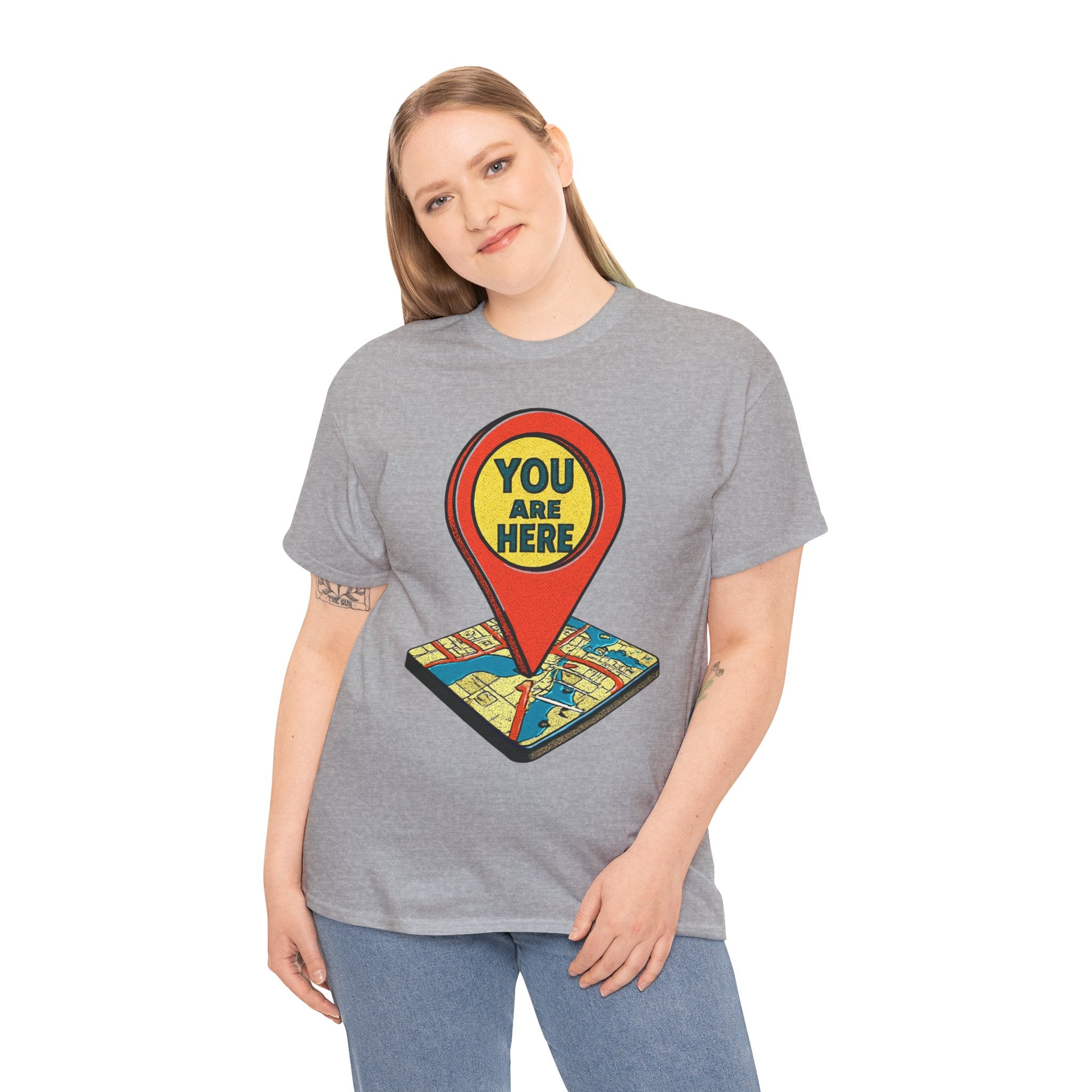 You Are Here Map Marker T-Shirt — Travel Icon Graphic Tee