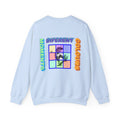 Crewneck Sweatshirt — "Different Colours, Moments" Retro Grid Graphic