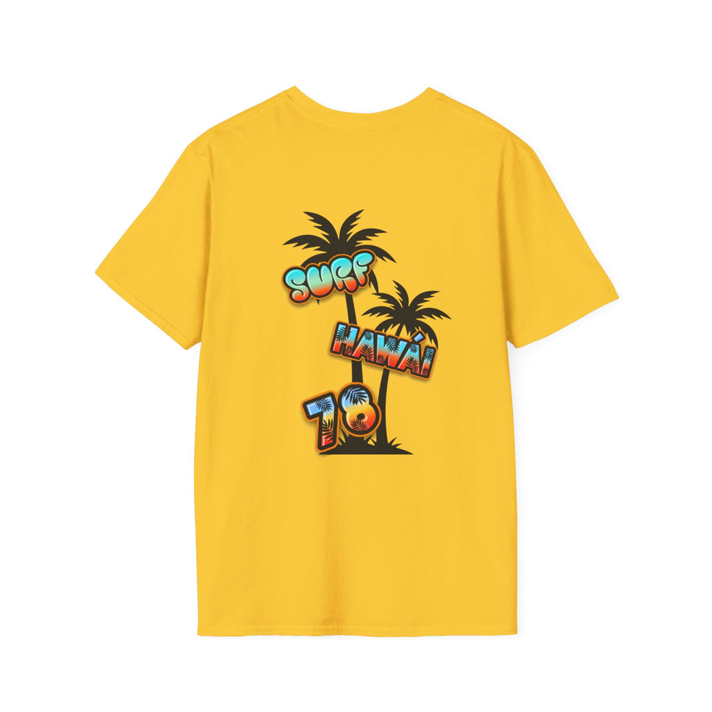 Surf Hawaii T-Shirt — Retro Tropical Sun & Palm Beach Tee