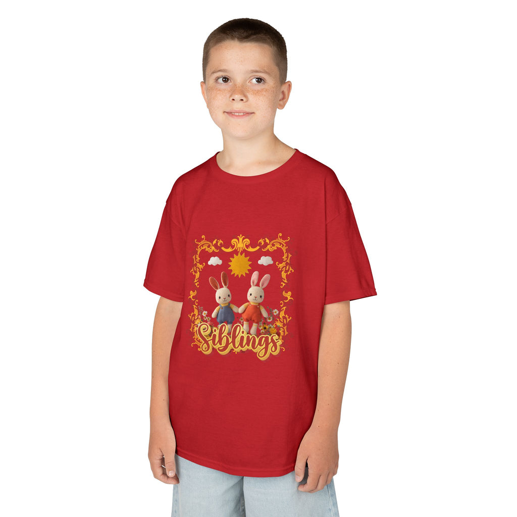 Kids Tee — 'Siblings' Bunny Family Spring Floral Graphic