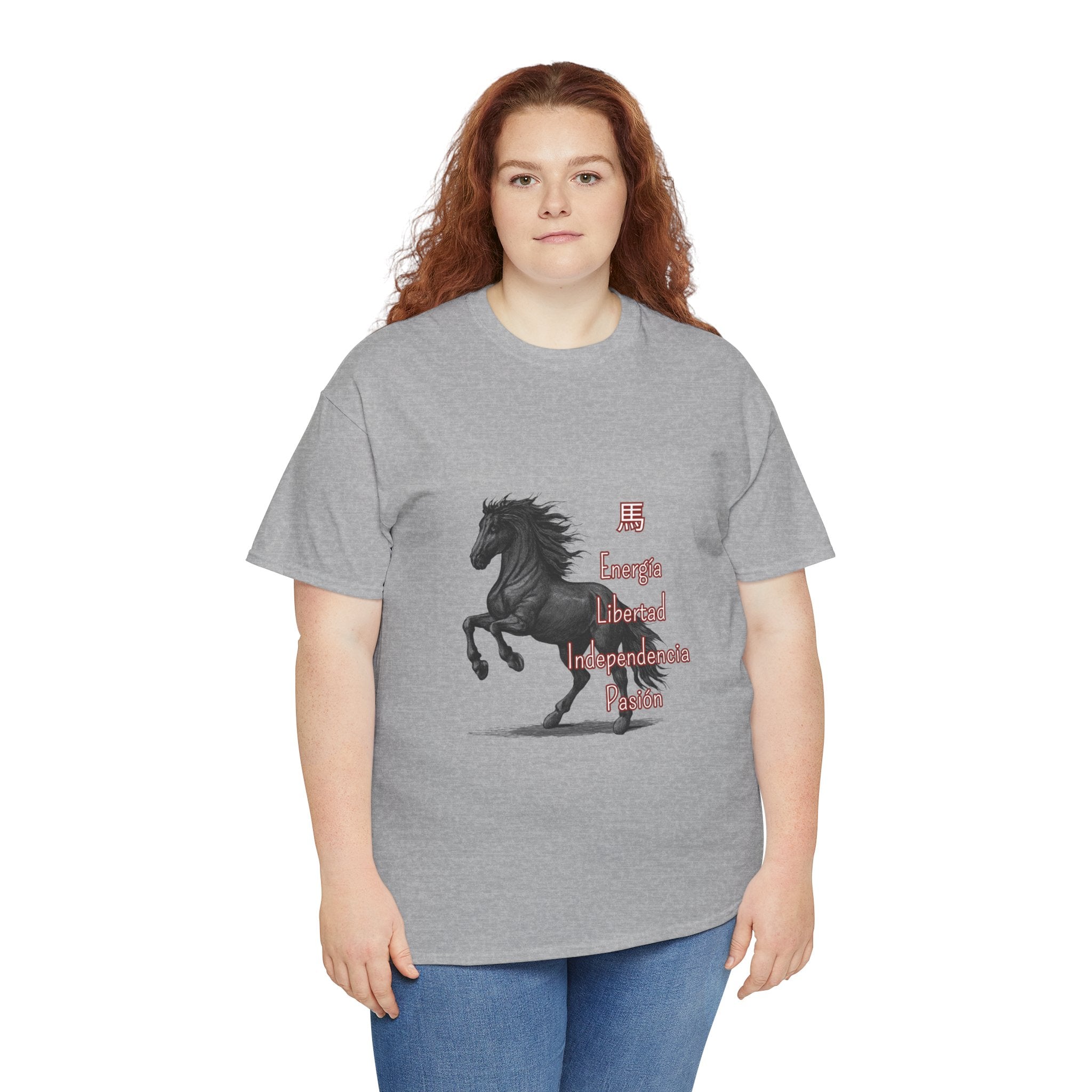 Galloping Black Horse Tee — 'Energy, Liberty, Independence, Passion' Graphic T-Shirt