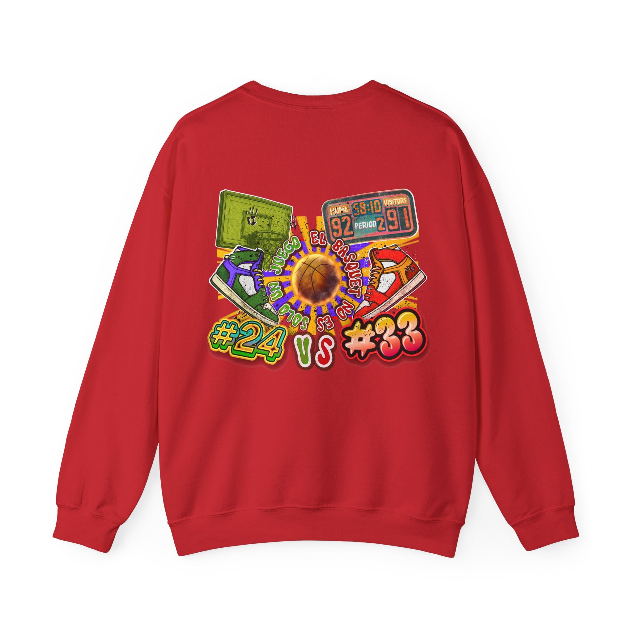 Crewneck Sweatshirt — Retro Basketball VS #24 vs #33 Graphic