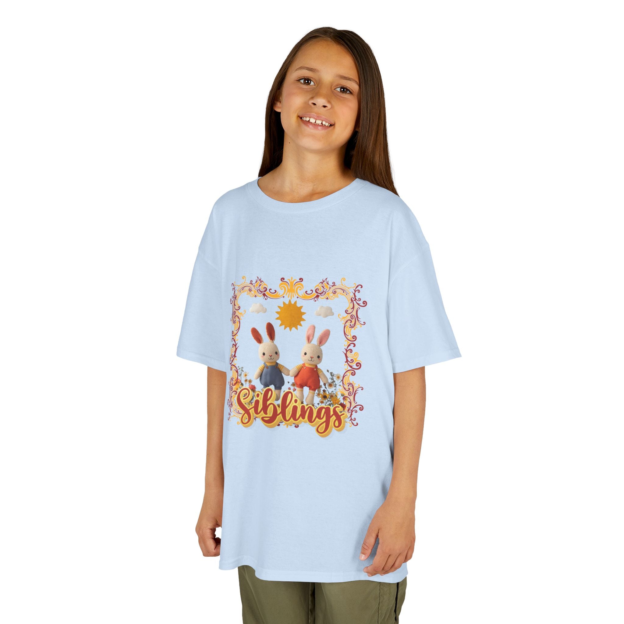 Kids Tee — 'Siblings' Bunny Family Spring Floral Graphic
