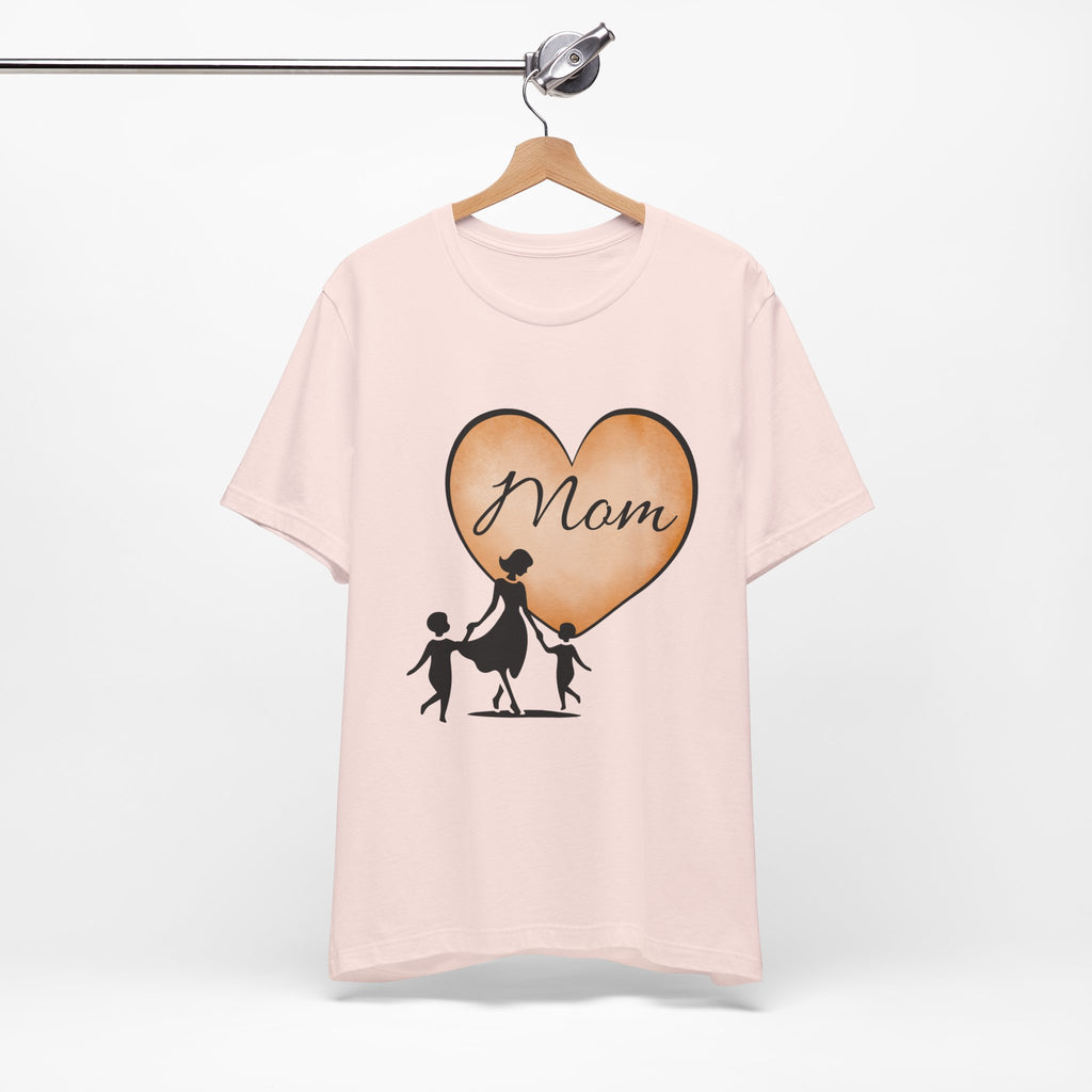 Mom Heart Graphic Tee — Mother & Children Silhouette Mother's Day T‑Shirt