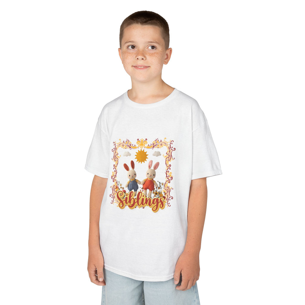 Kids Tee — 'Siblings' Bunny Family Spring Floral Graphic