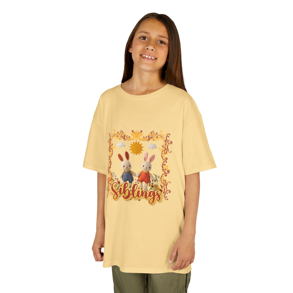 Kids Tee — 'Siblings' Bunny Family Spring Floral Graphic