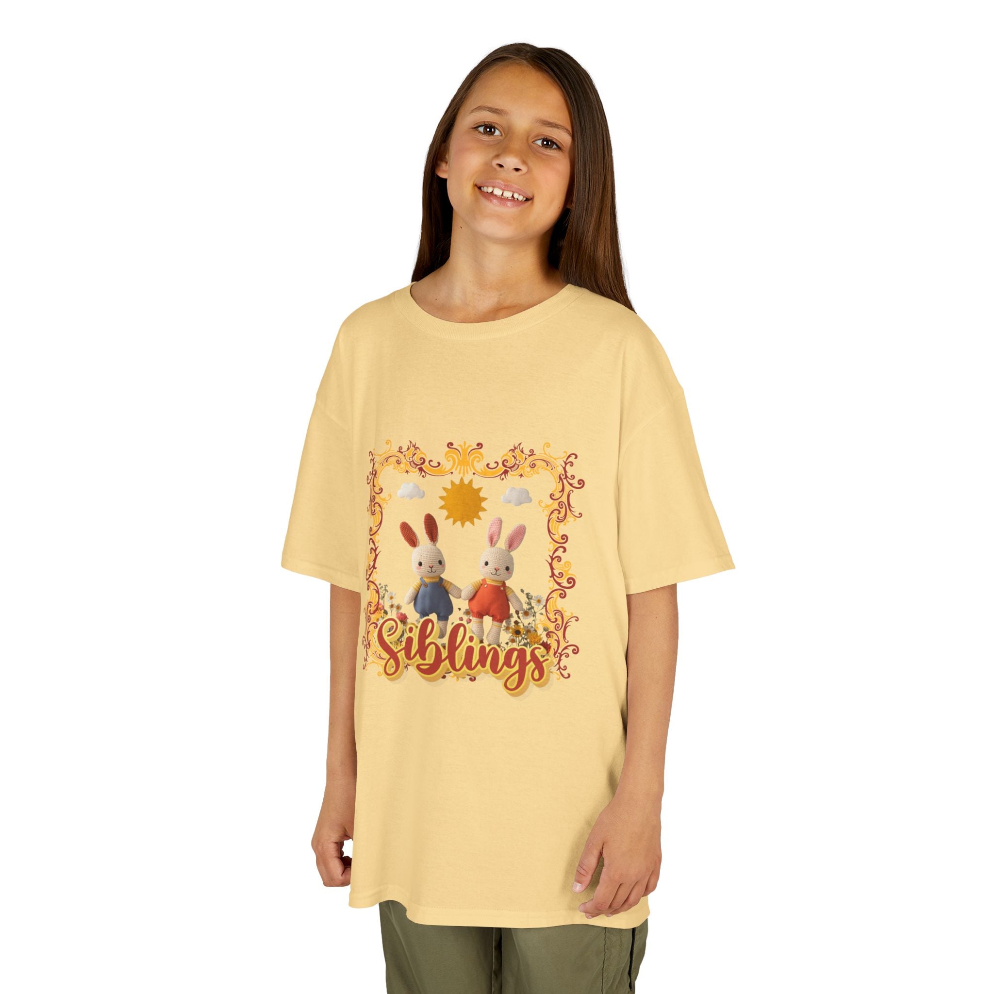 Kids Tee — 'Siblings' Bunny Family Spring Floral Graphic