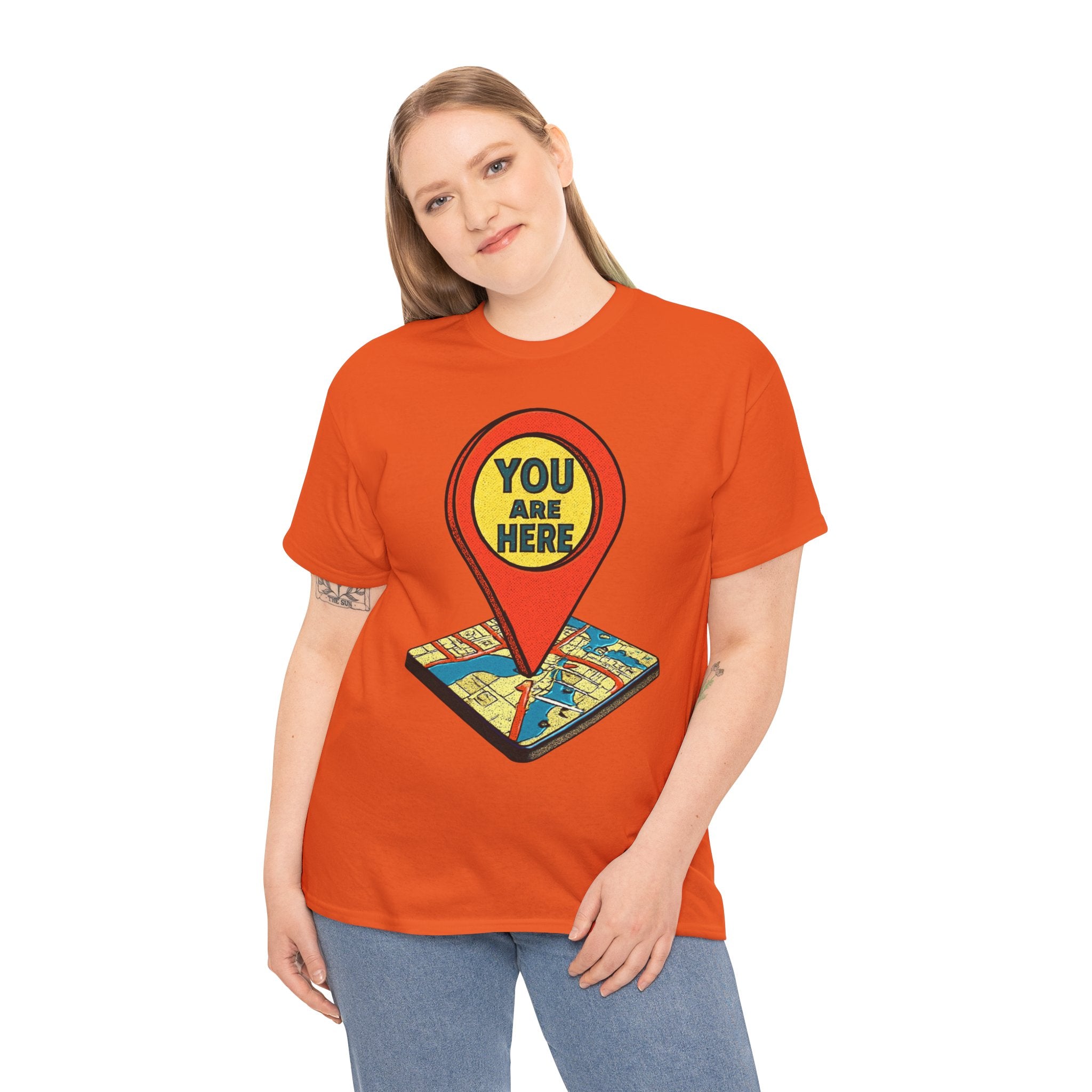 You Are Here Map Marker T-Shirt — Travel Icon Graphic Tee