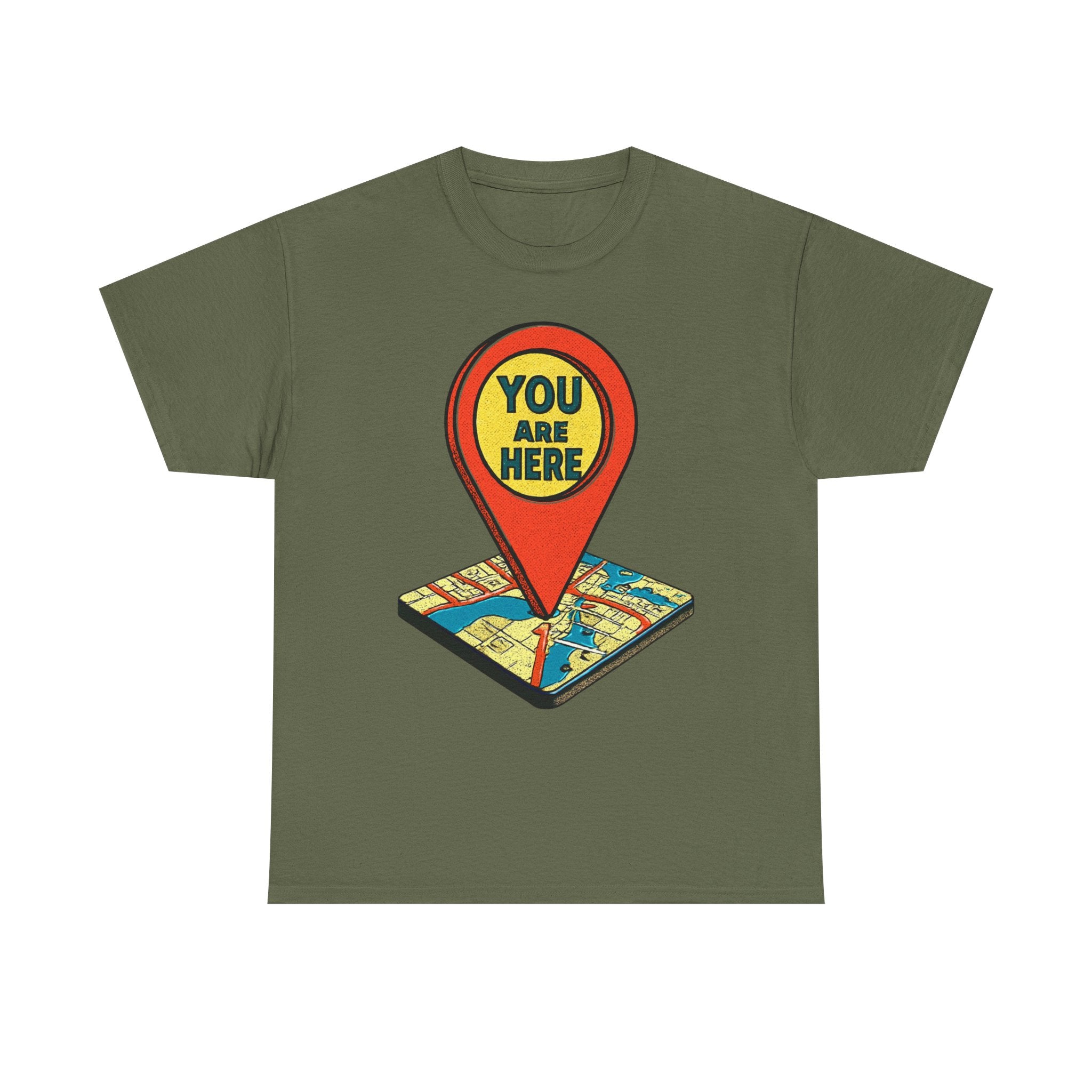 You Are Here Map Marker T-Shirt — Travel Icon Graphic Tee