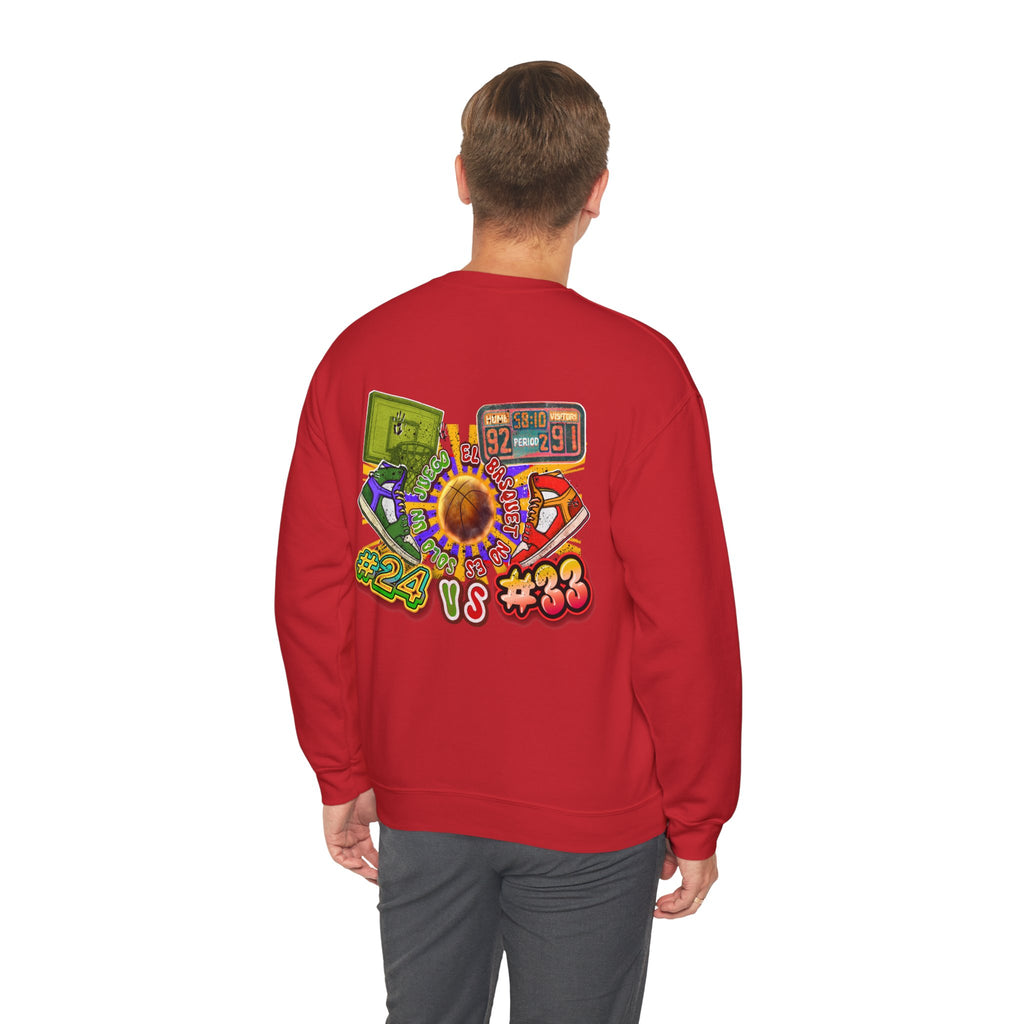 Crewneck Sweatshirt — Retro Basketball VS #24 vs #33 Graphic