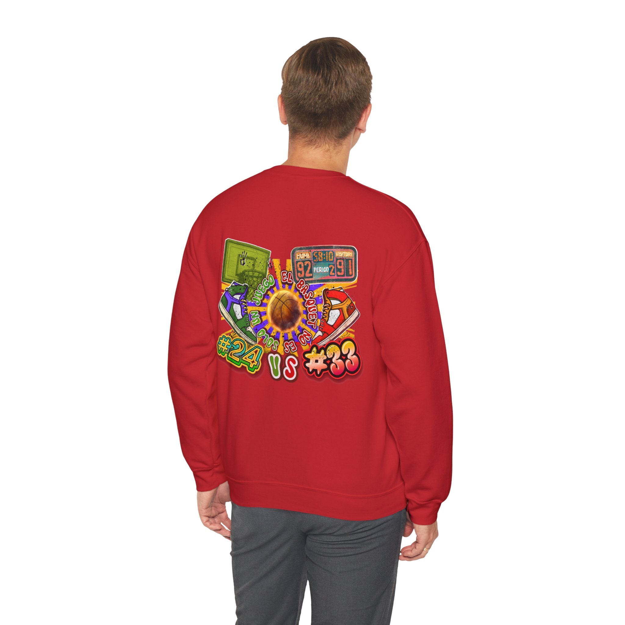 Crewneck Sweatshirt — Retro Basketball VS #24 vs #33 Graphic