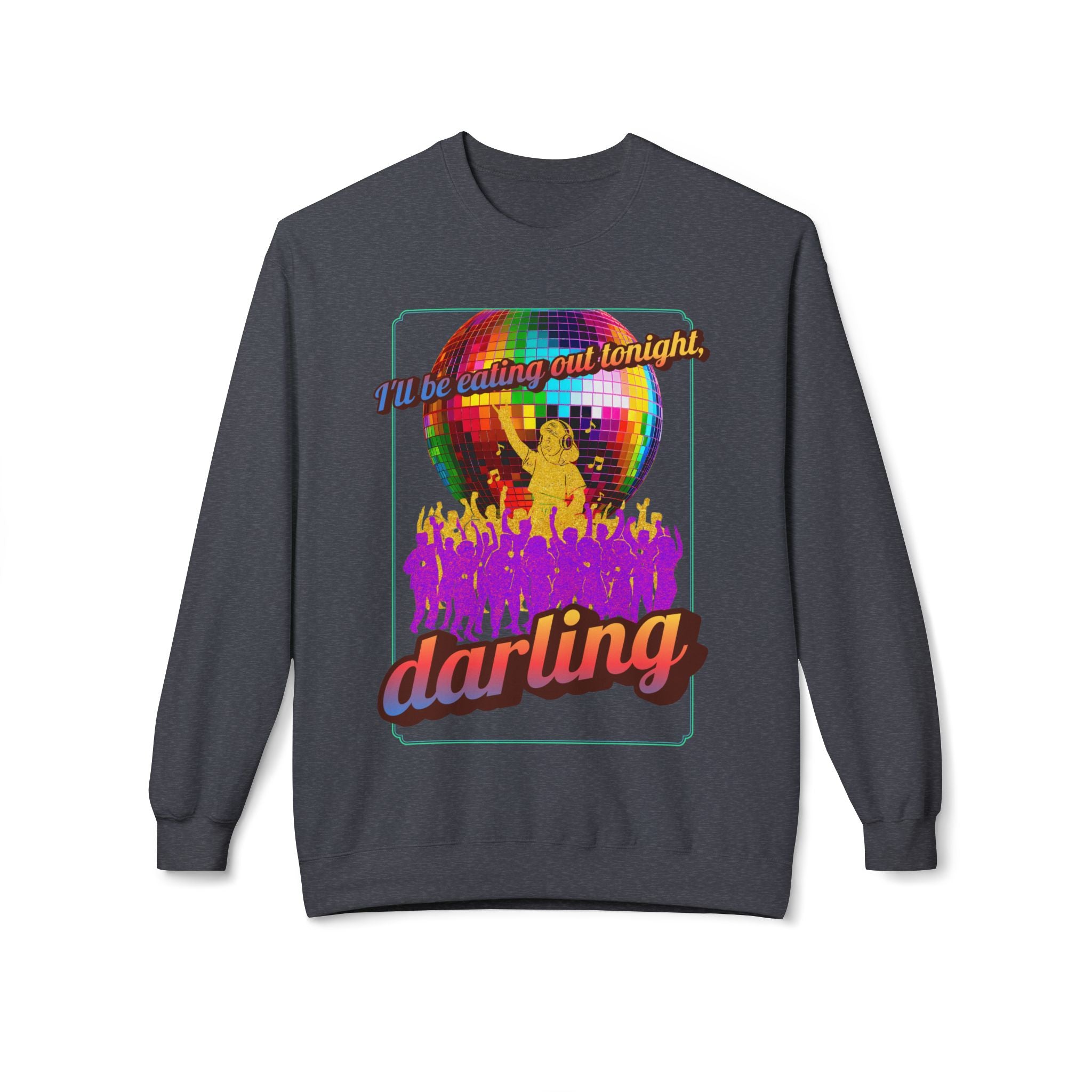 Disco Darling Crewneck Sweatshirt — Retro Disco Ball Party Graphic