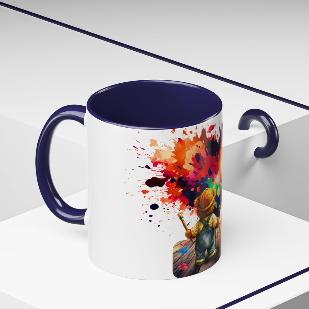 Colorful Heart Painter Coffee Mug — Kid Artist Splash Design (11/15oz)