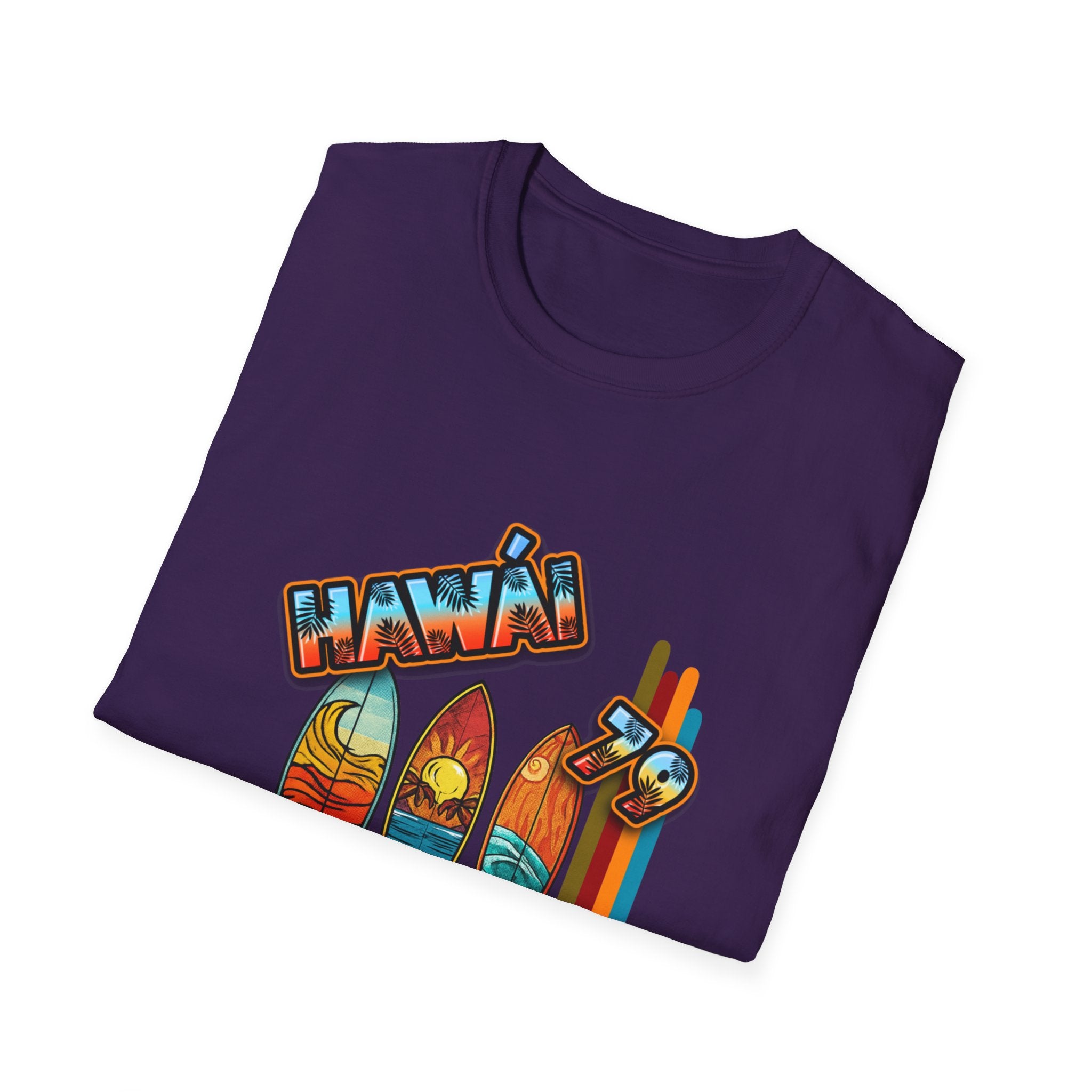 Hawaii Surf Retro T-Shirt — Vintage Surfboards & Shaka Graphic