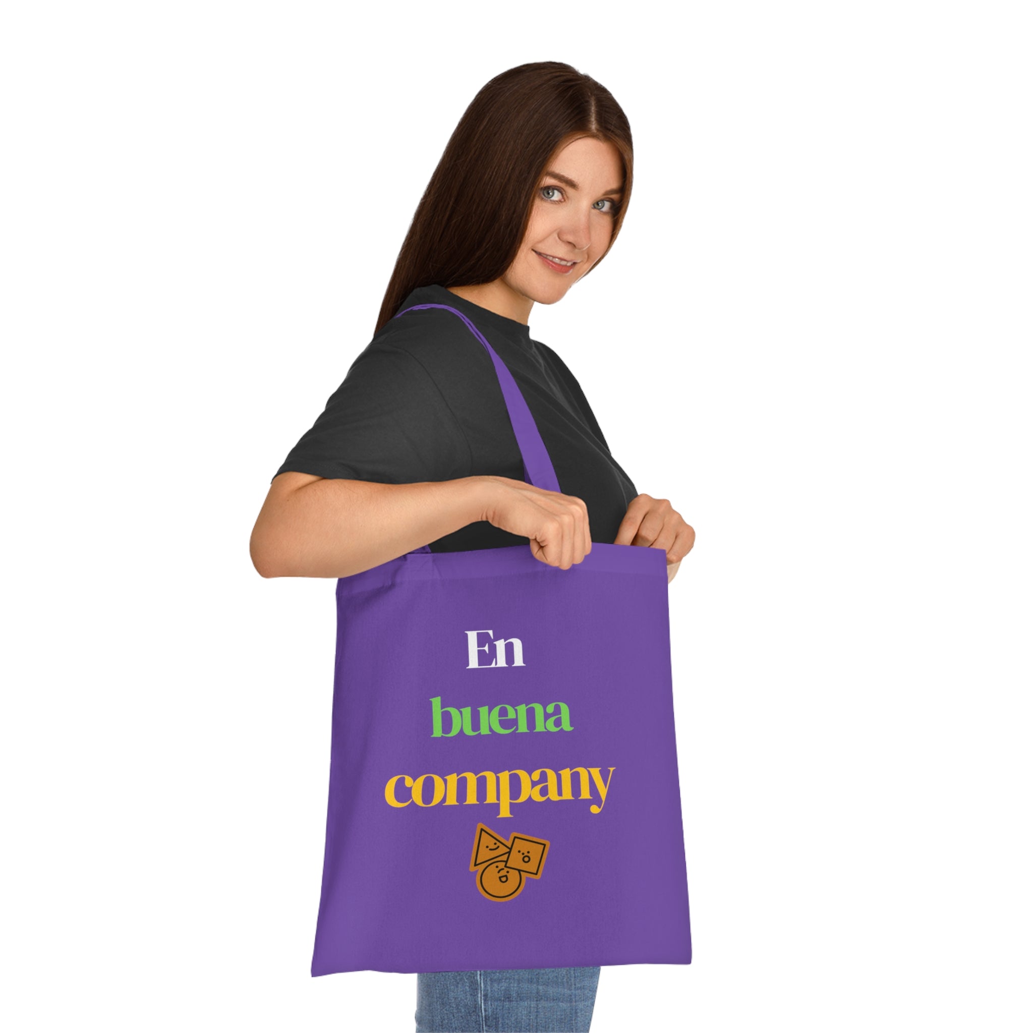 Buena Company Cotton Tote - Spanish Phrase Grocery & Market Bag with Cute Taco Icon