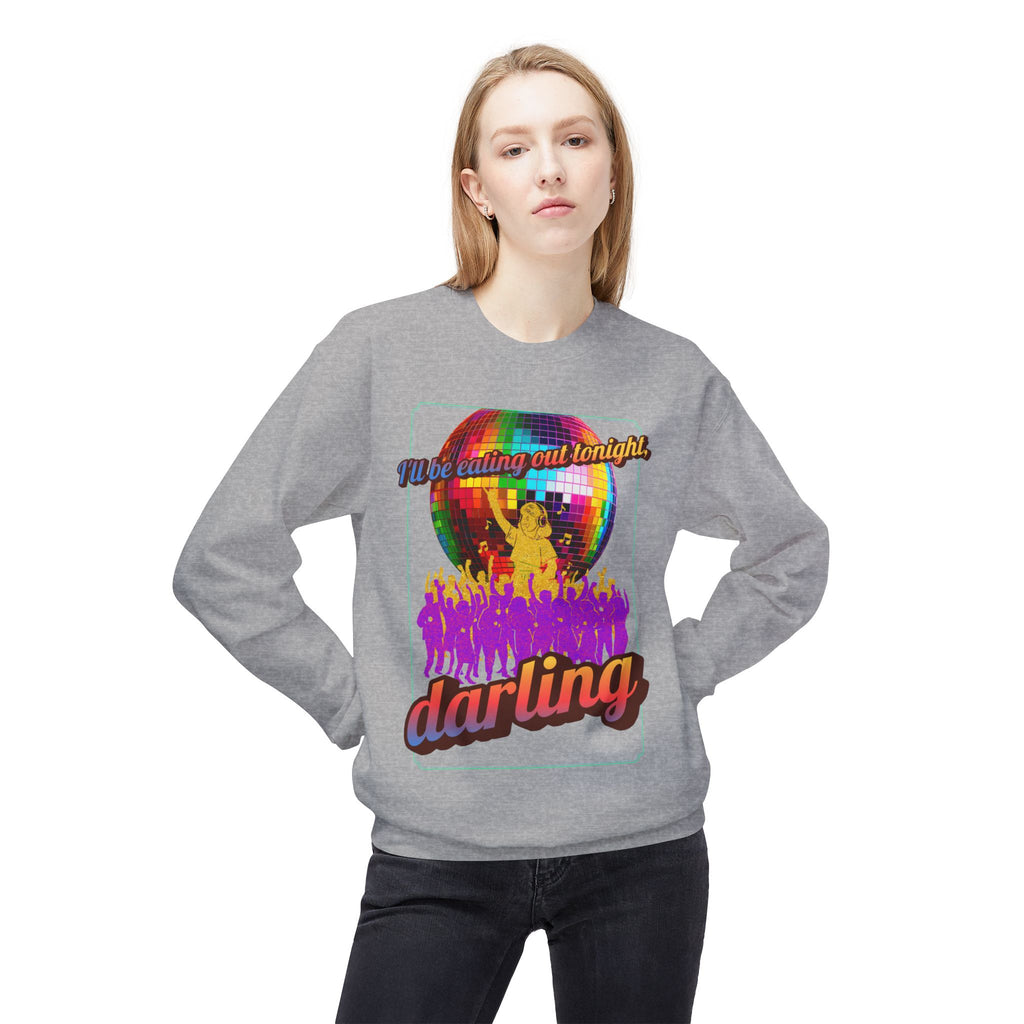 Disco Darling Crewneck Sweatshirt — Retro Disco Ball Party Graphic