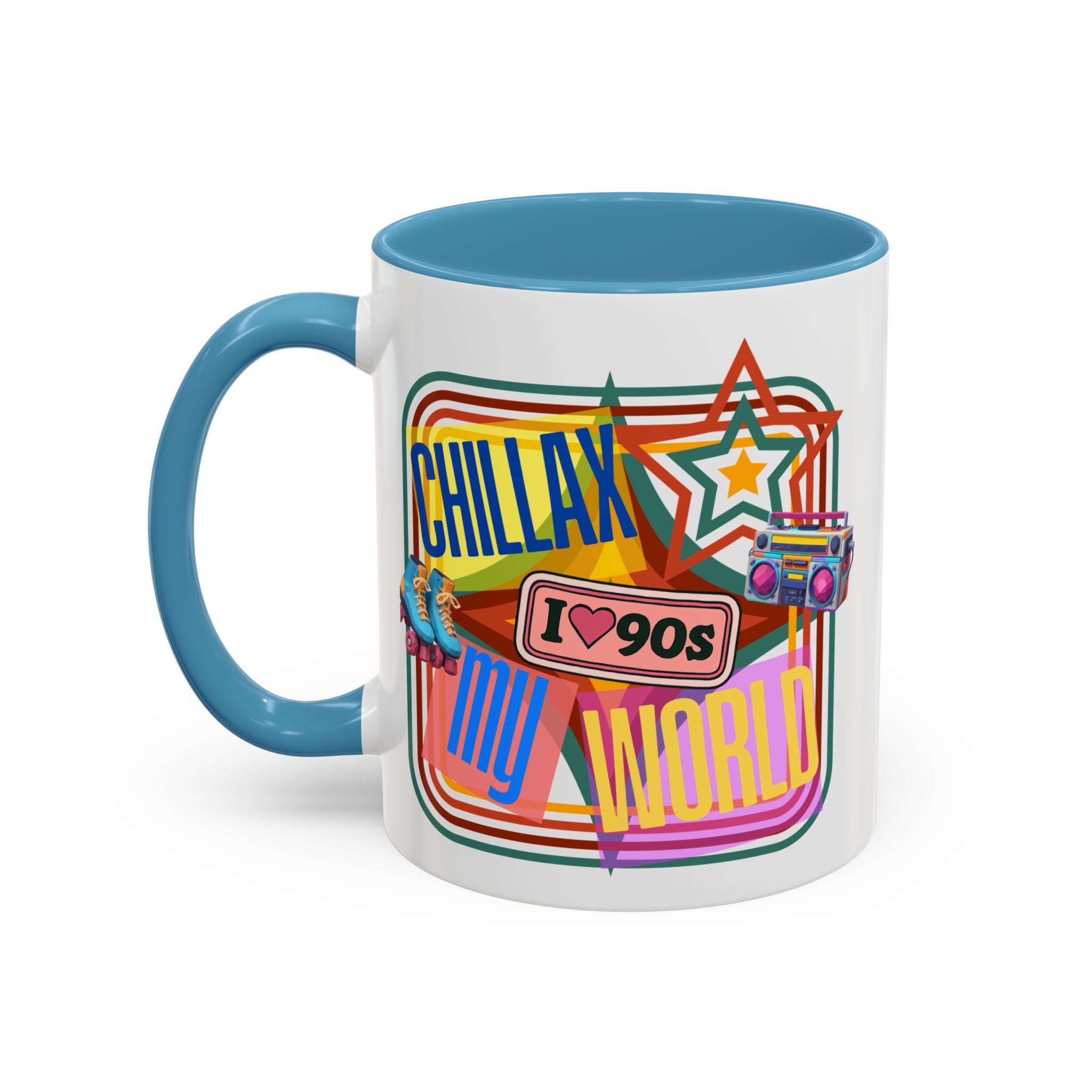 90s Retro 'Chillax My World' Accent Coffee Mug