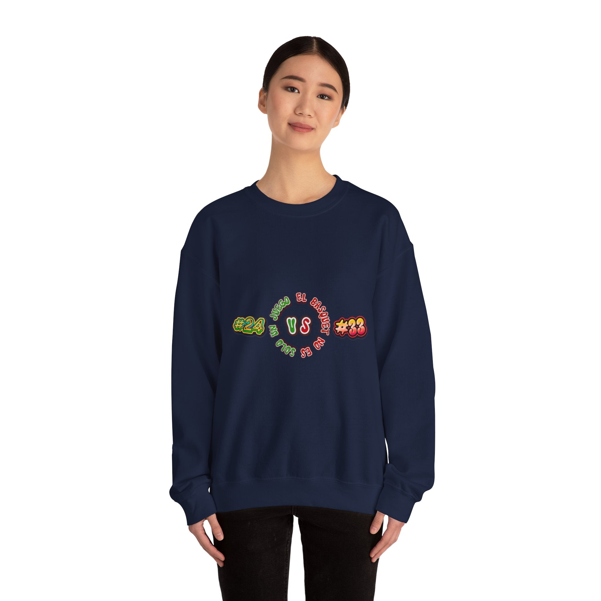Crewneck Sweatshirt — Retro Basketball VS #24 vs #33 Graphic
