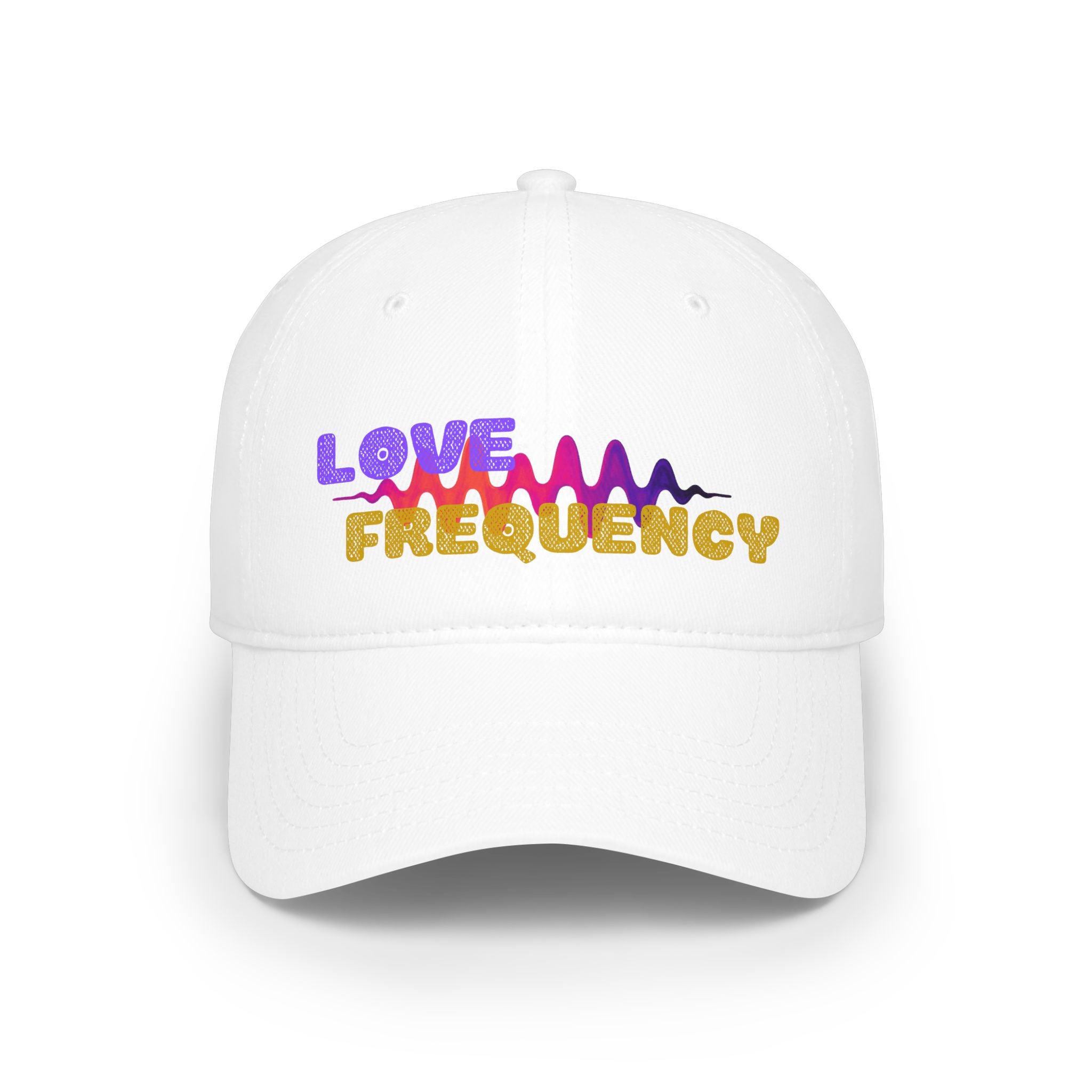 Love Frequency Baseball Cap — Vibrant Wave Graphic Hat for Music Lovers