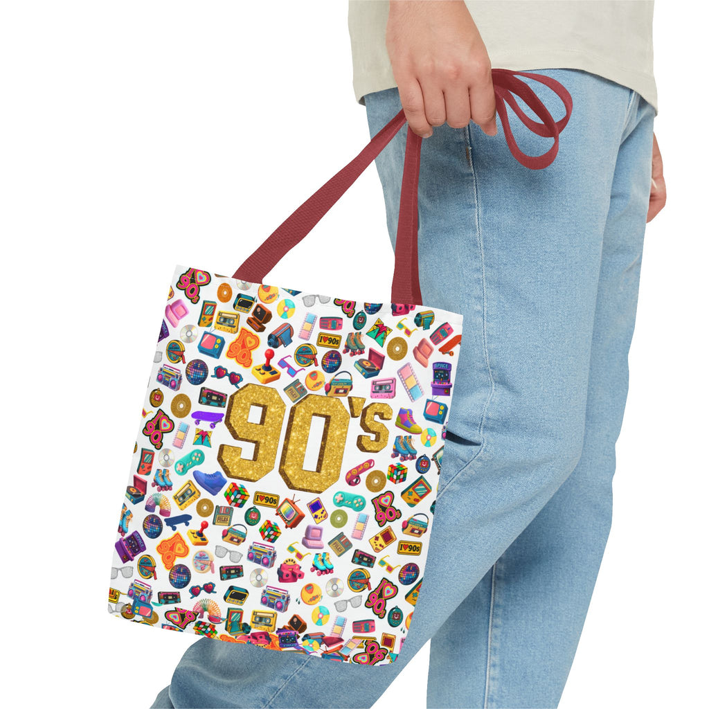 90s Retro Icons Tote Bag — Vintage Pop Culture AOP Tote (Copia)