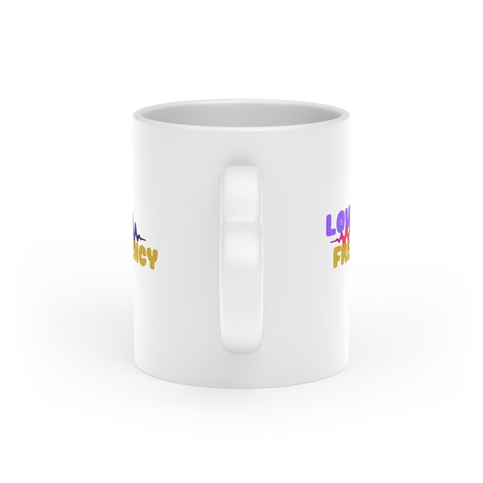 Love Frequency Mug — Colorful Heartbeat Design Coffee Cup