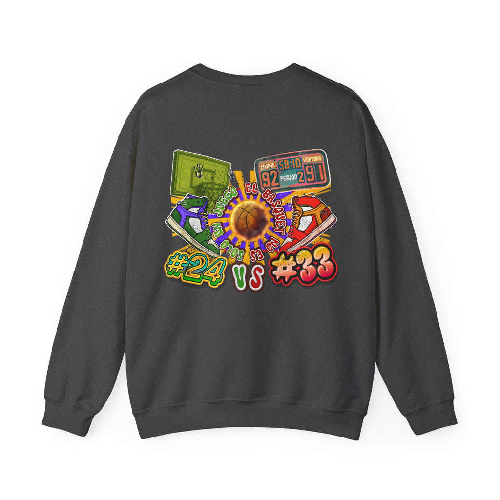 Crewneck Sweatshirt — Retro Basketball VS #24 vs #33 Graphic