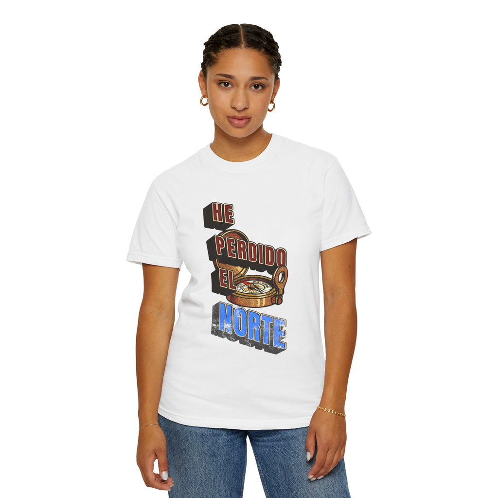 T-Shirt — "He Perdido El Norte" Vintage Compass Graphic