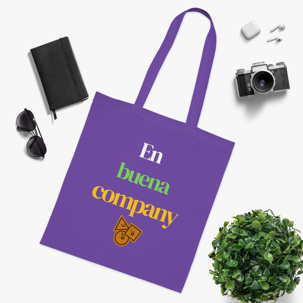 Buena Company Cotton Tote - Spanish Phrase Grocery & Market Bag with Cute Taco Icon