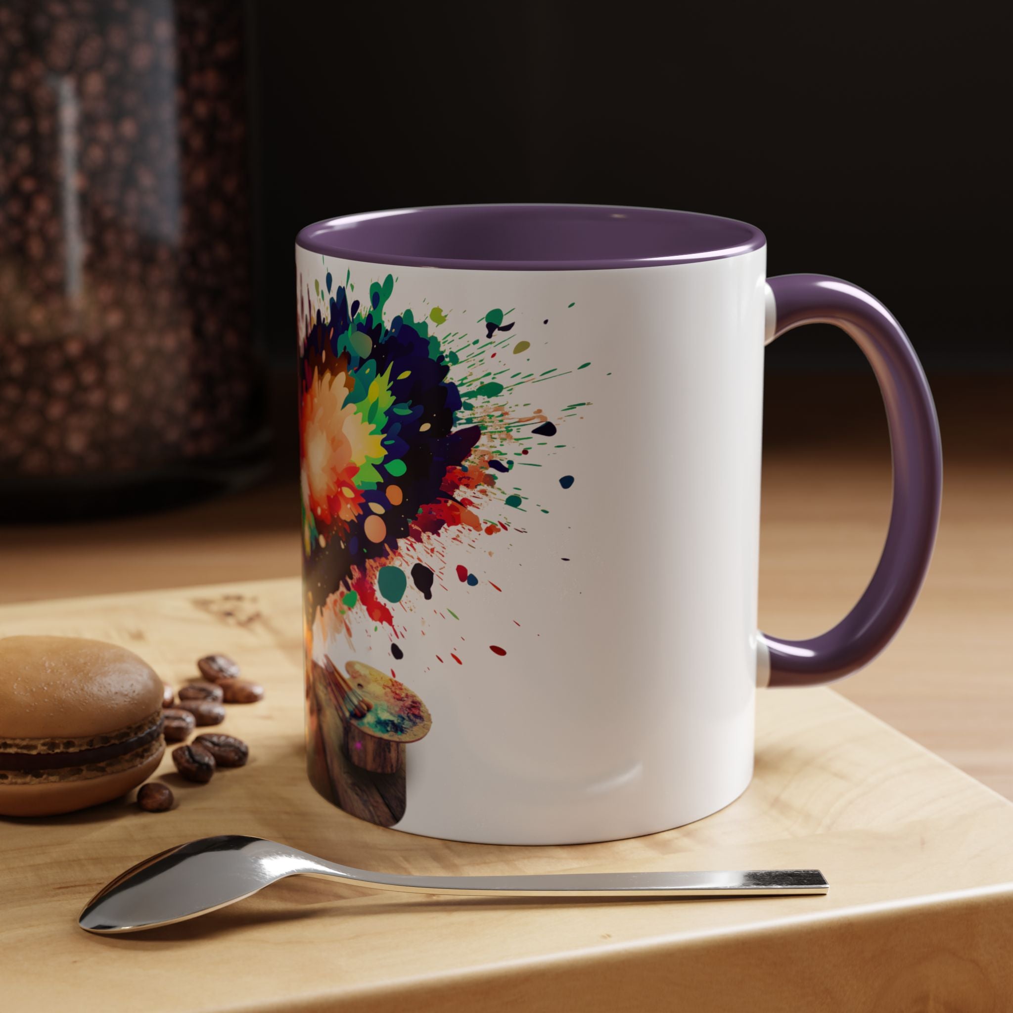 Colorful Heart Painter Coffee Mug — Kid Artist Splash Design (11/15oz)