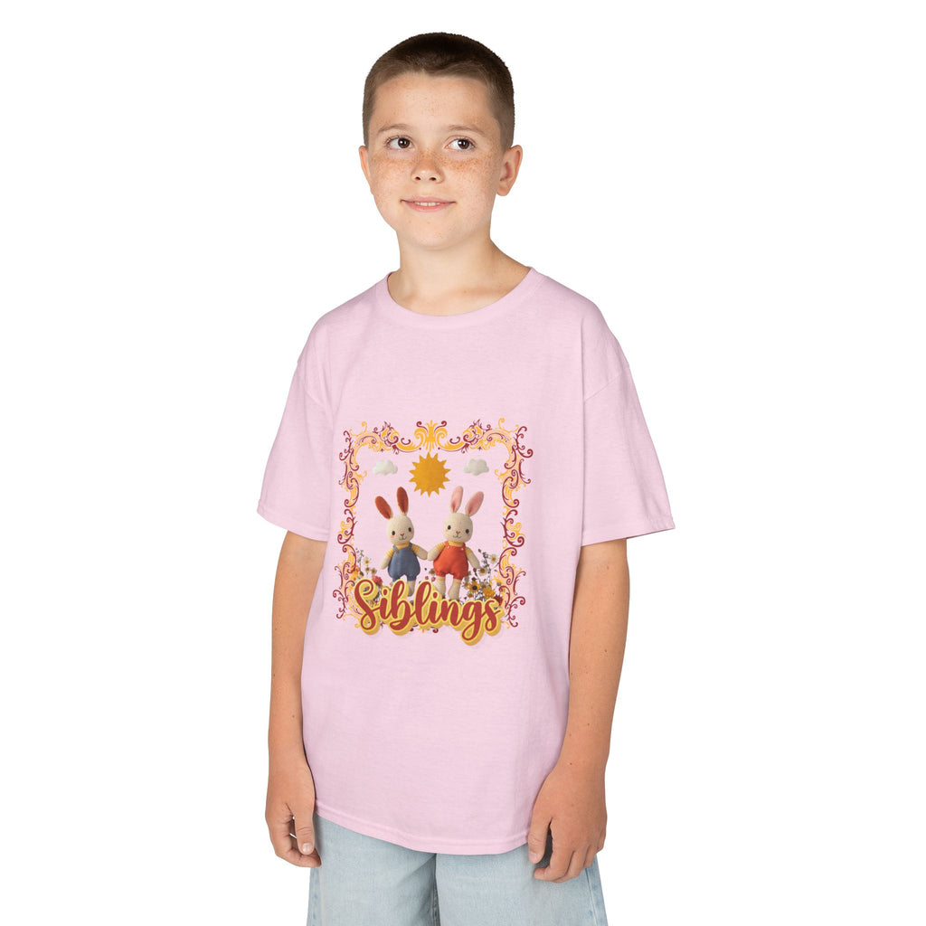 Kids Tee — 'Siblings' Bunny Family Spring Floral Graphic
