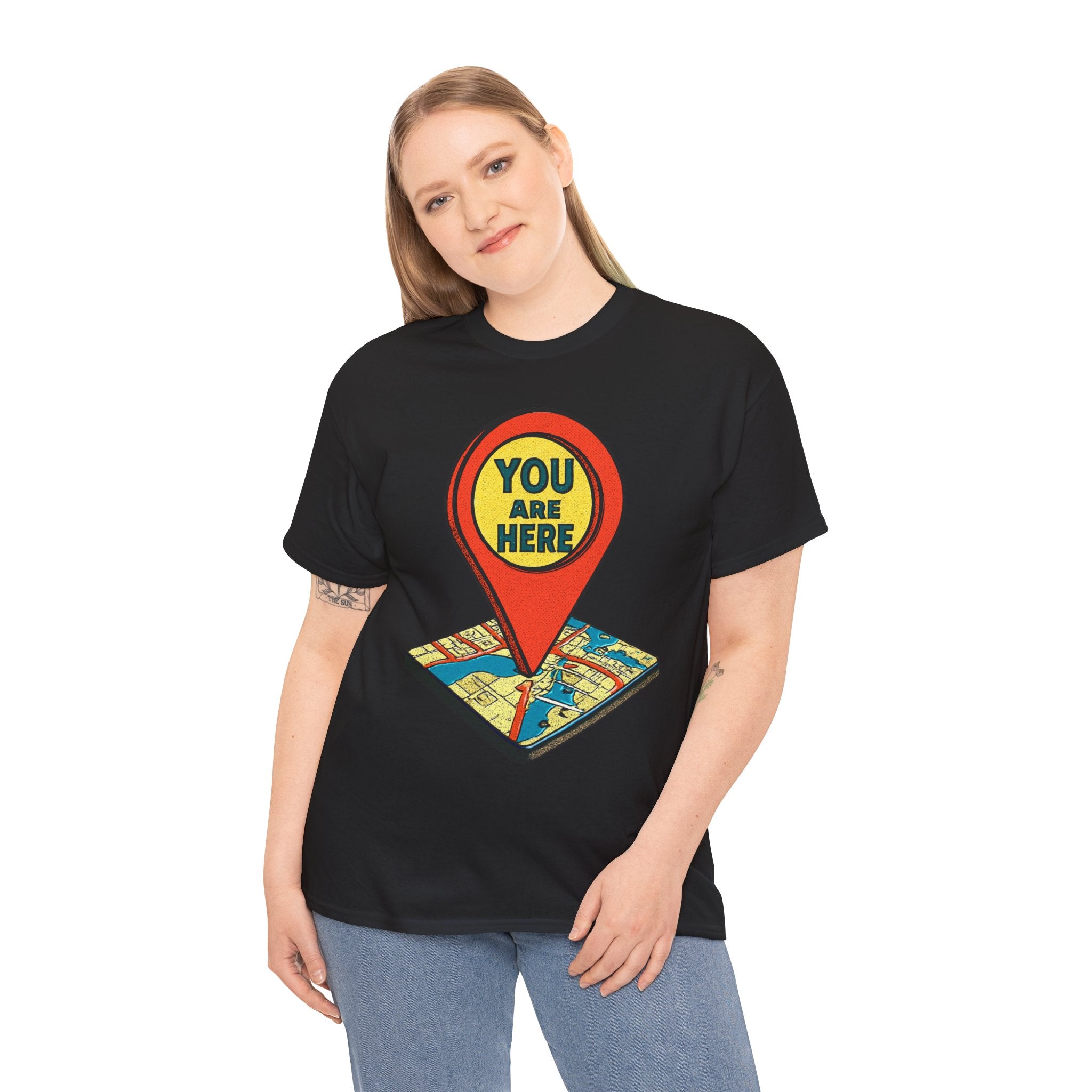 You Are Here Map Marker T-Shirt — Travel Icon Graphic Tee