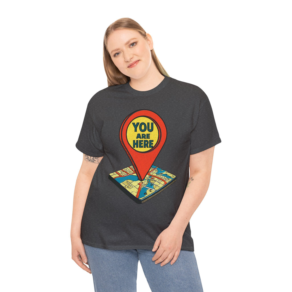 You Are Here Map Marker T-Shirt — Travel Icon Graphic Tee