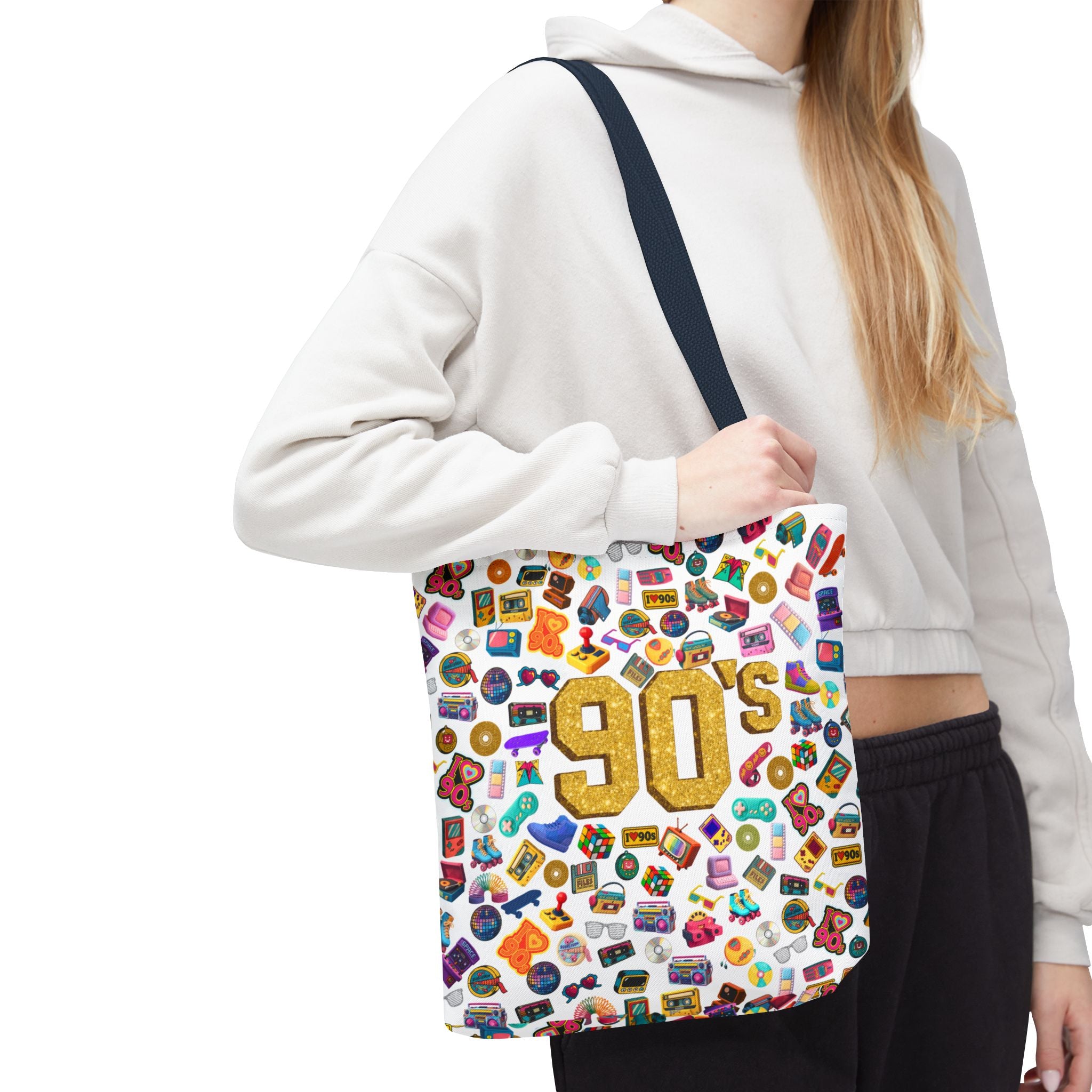 90s Retro Icons Tote Bag — Vintage Pop Culture AOP Tote (Copia)
