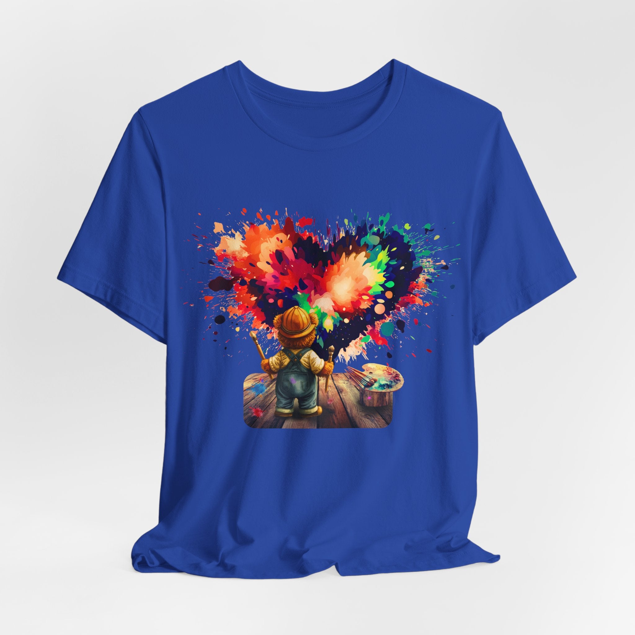 Painter Kid Heart Splash T‑Shirt — Colorful Artistic Kids Tee