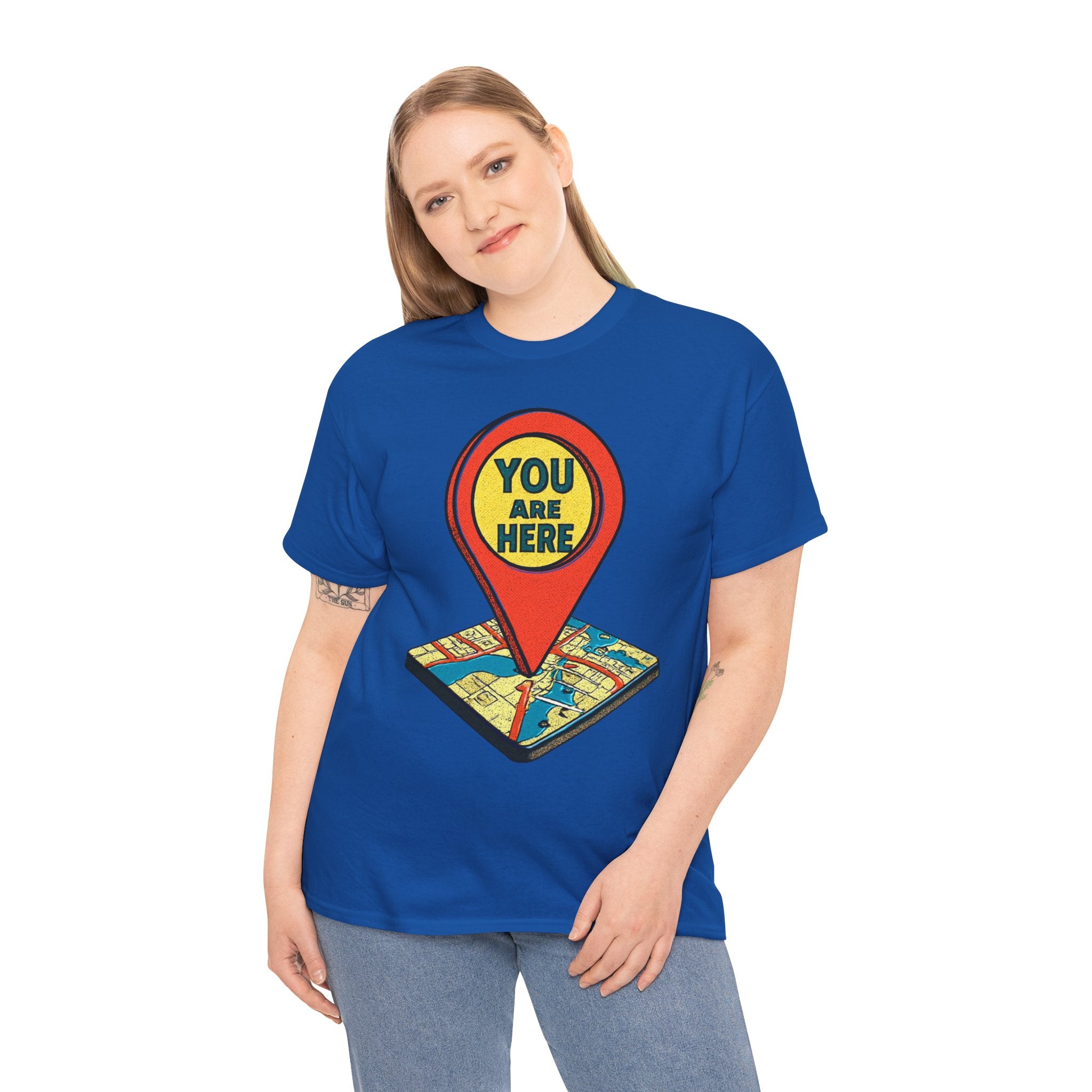 You Are Here Map Marker T-Shirt — Travel Icon Graphic Tee