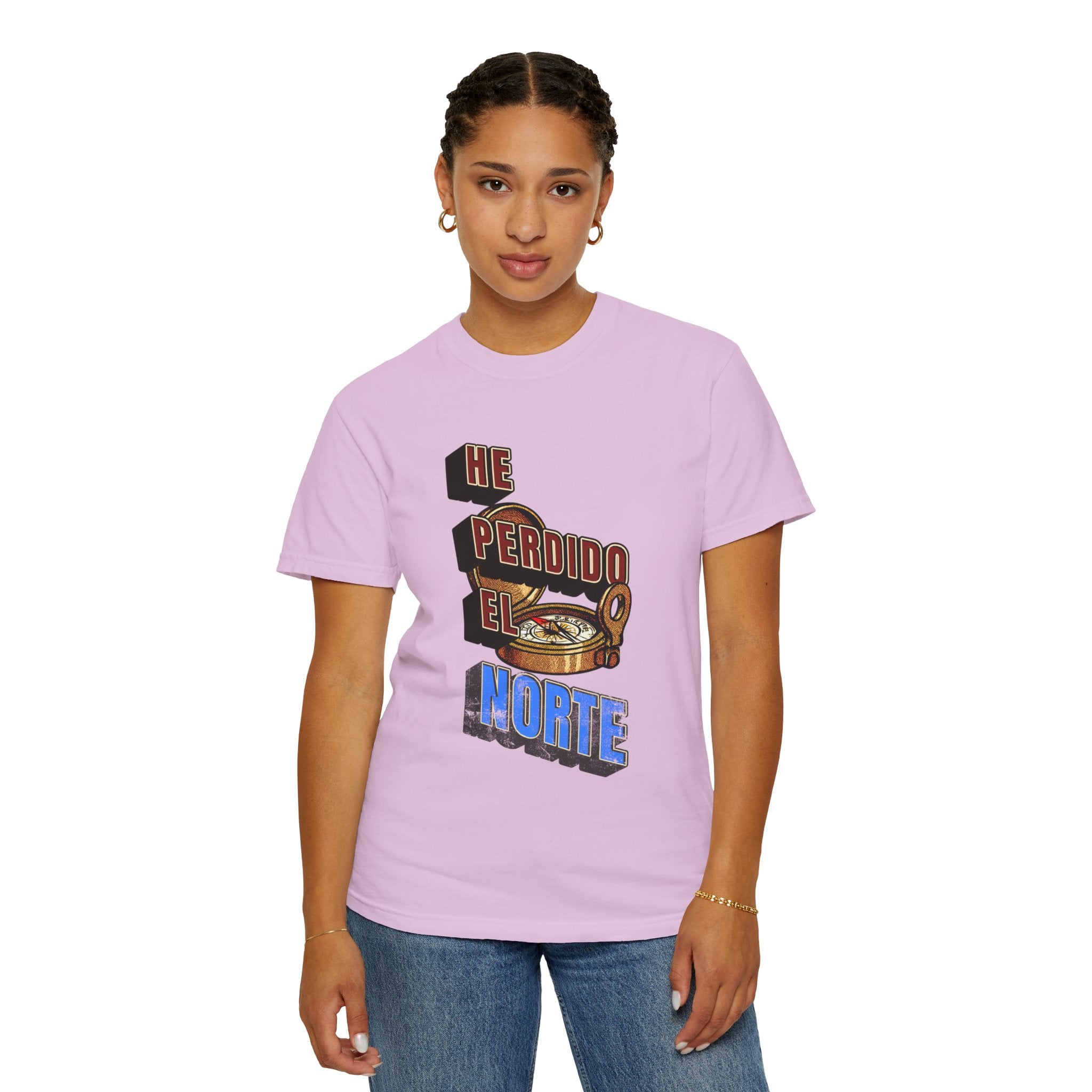 T-Shirt — "He Perdido El Norte" Vintage Compass Graphic