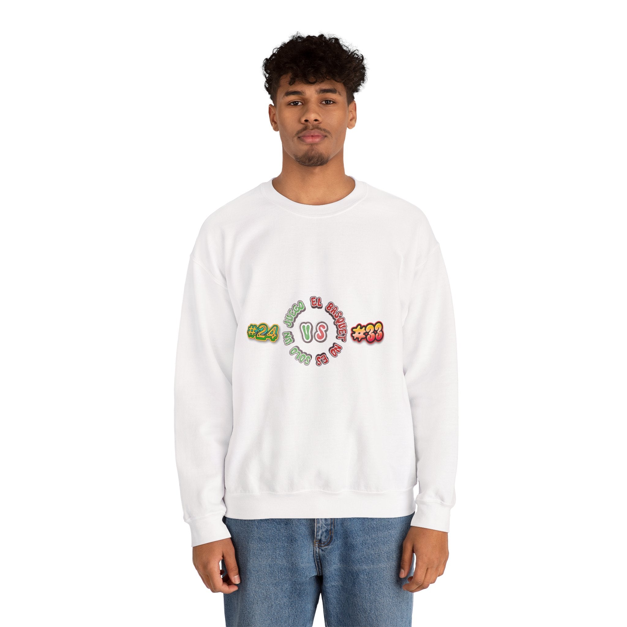 Crewneck Sweatshirt — Retro Basketball VS #24 vs #33 Graphic