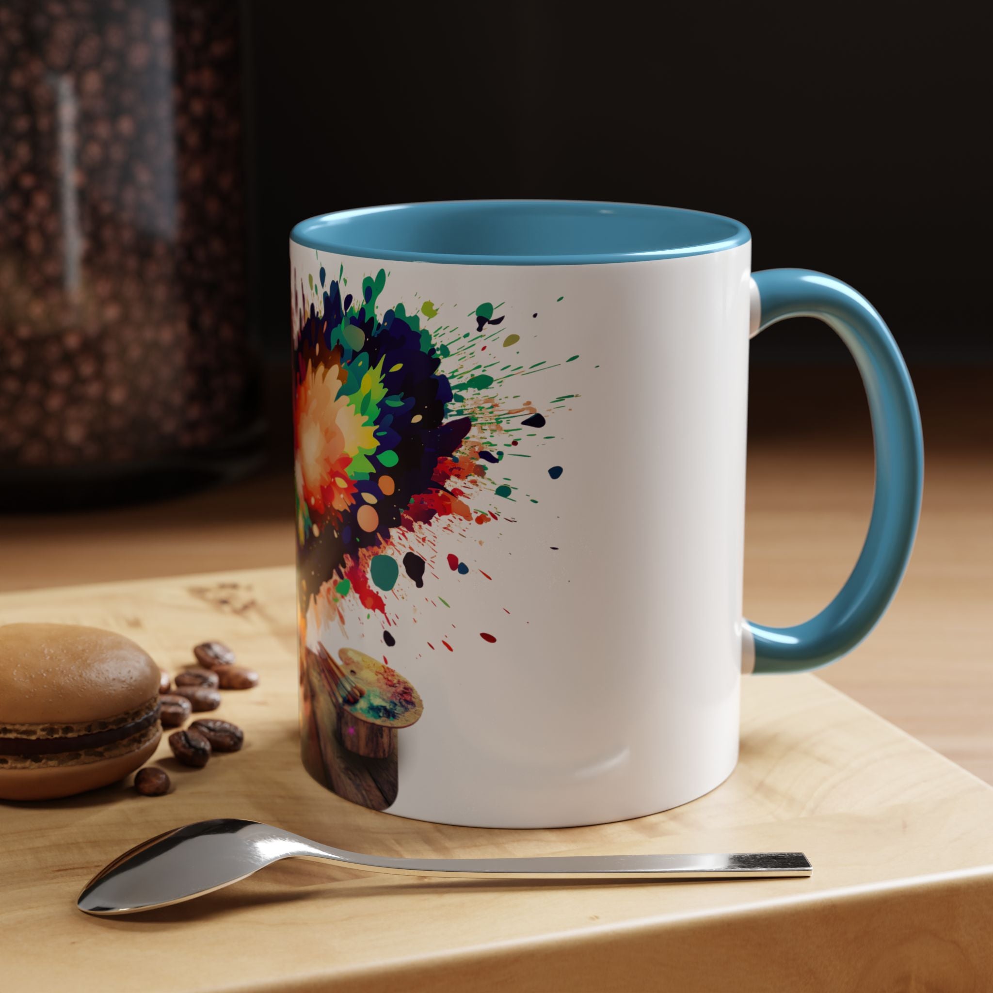 Colorful Heart Painter Coffee Mug — Kid Artist Splash Design (11/15oz)