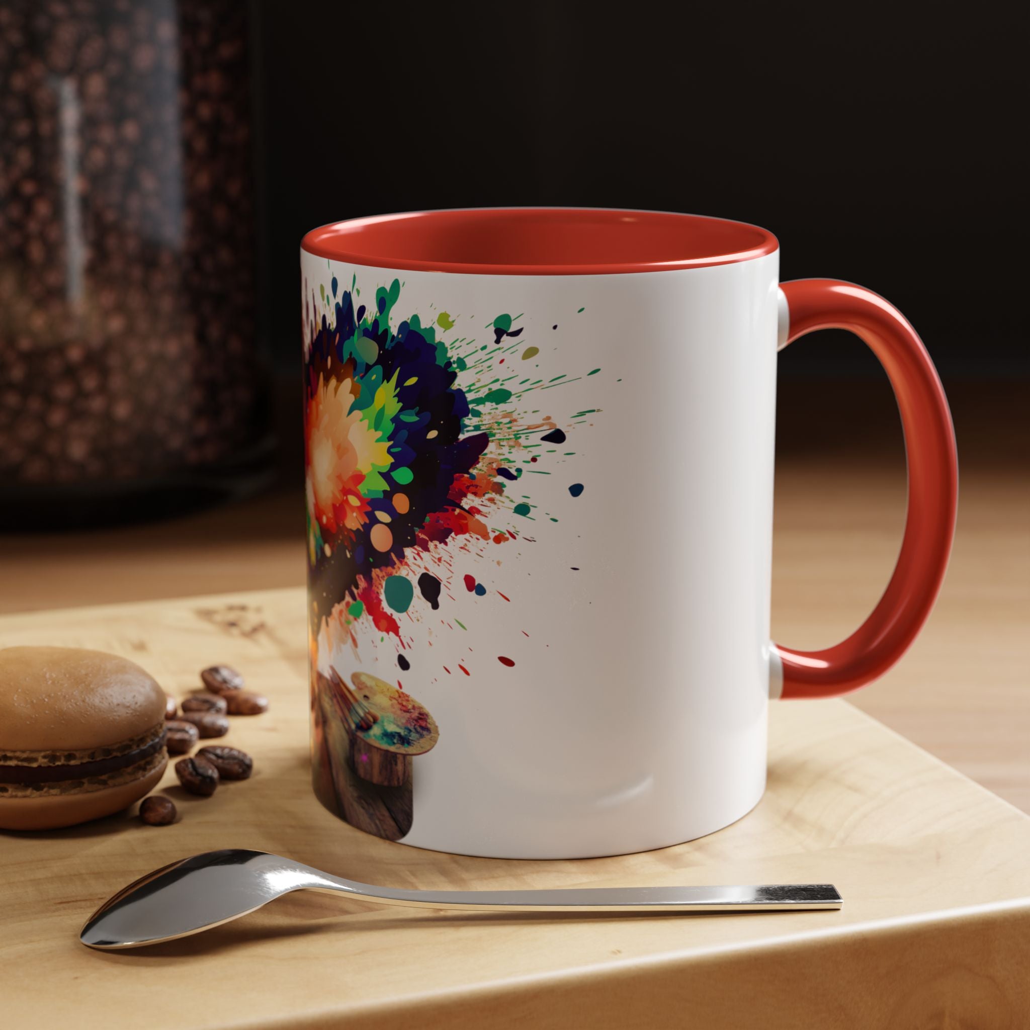 Colorful Heart Painter Coffee Mug — Kid Artist Splash Design (11/15oz)