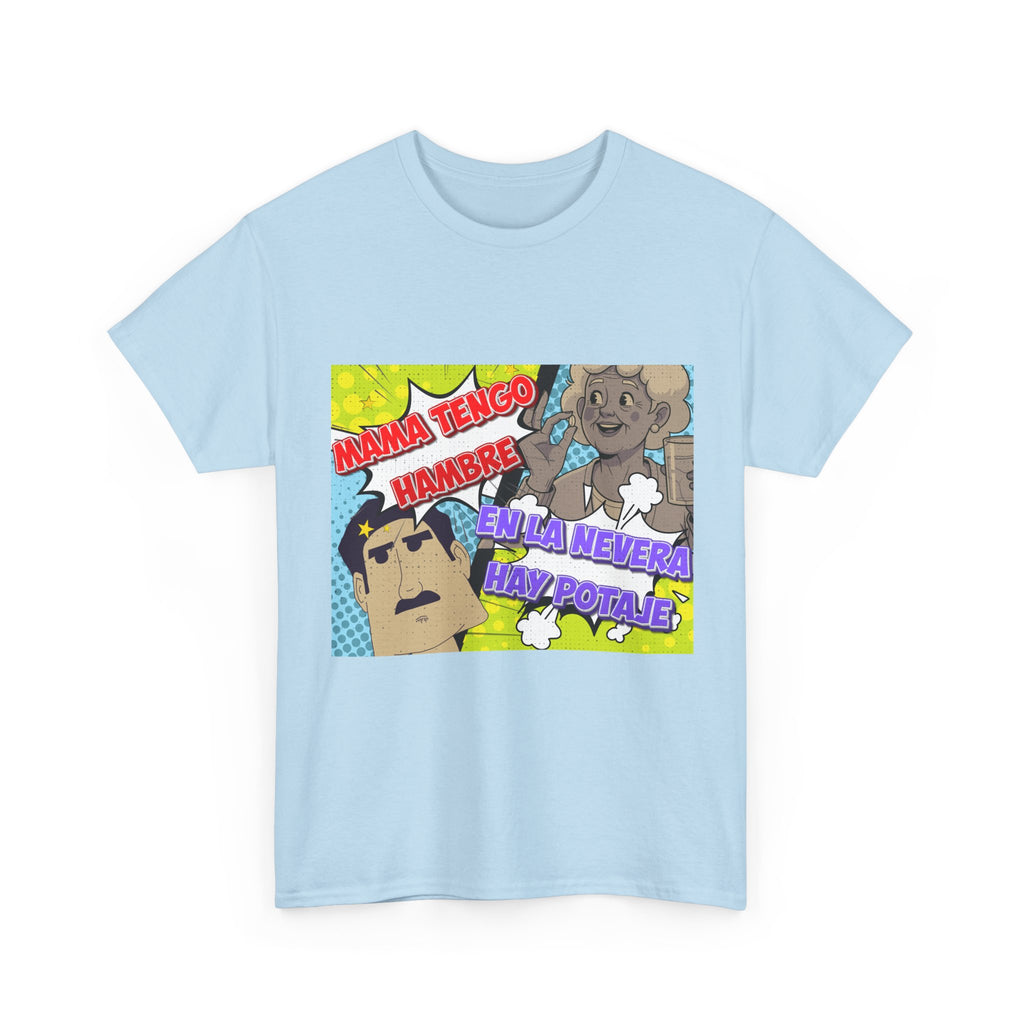 Pop Art Spanish Meme T-Shirt — "Mamá tengo hambre" Comic Tee
