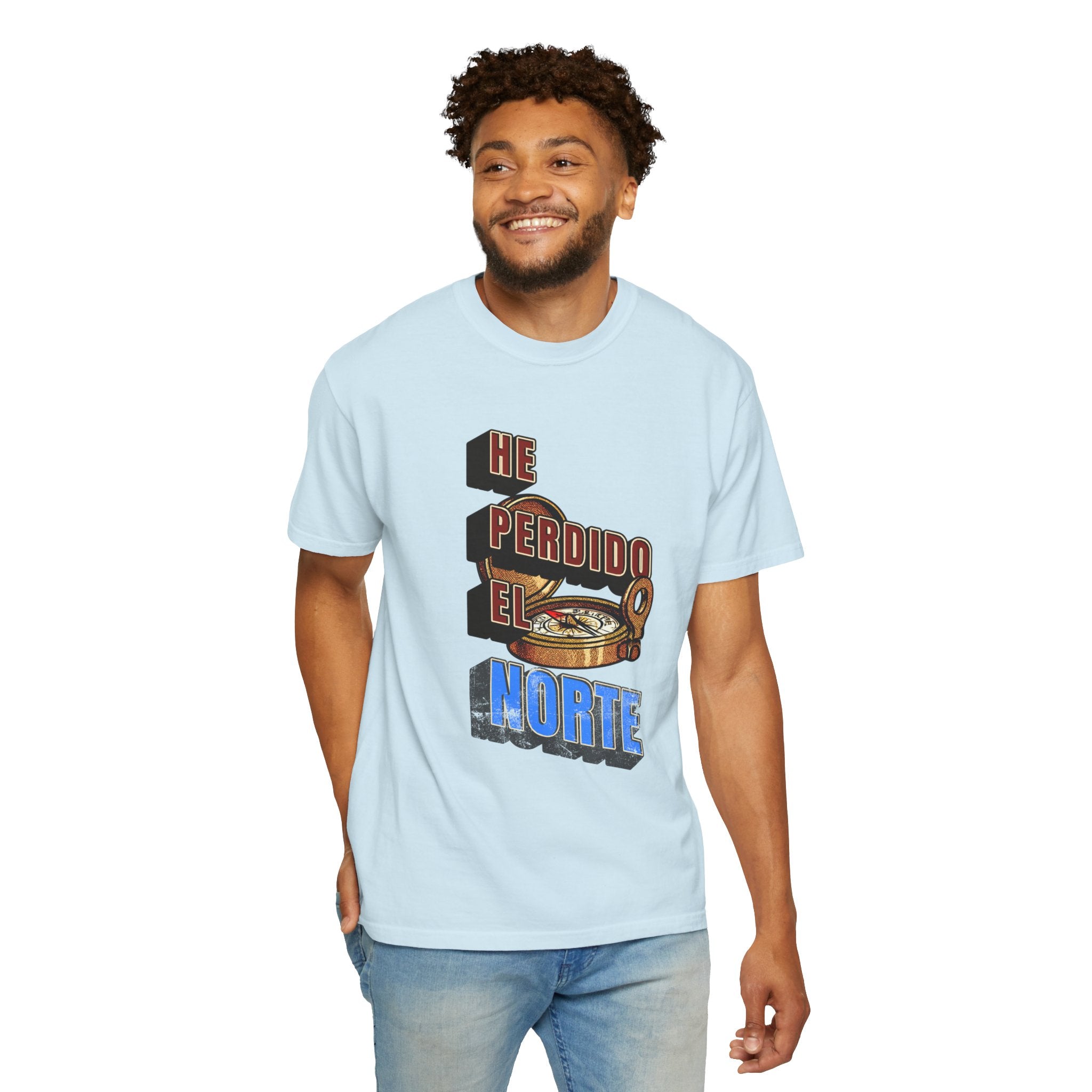 T-Shirt — "He Perdido El Norte" Vintage Compass Graphic