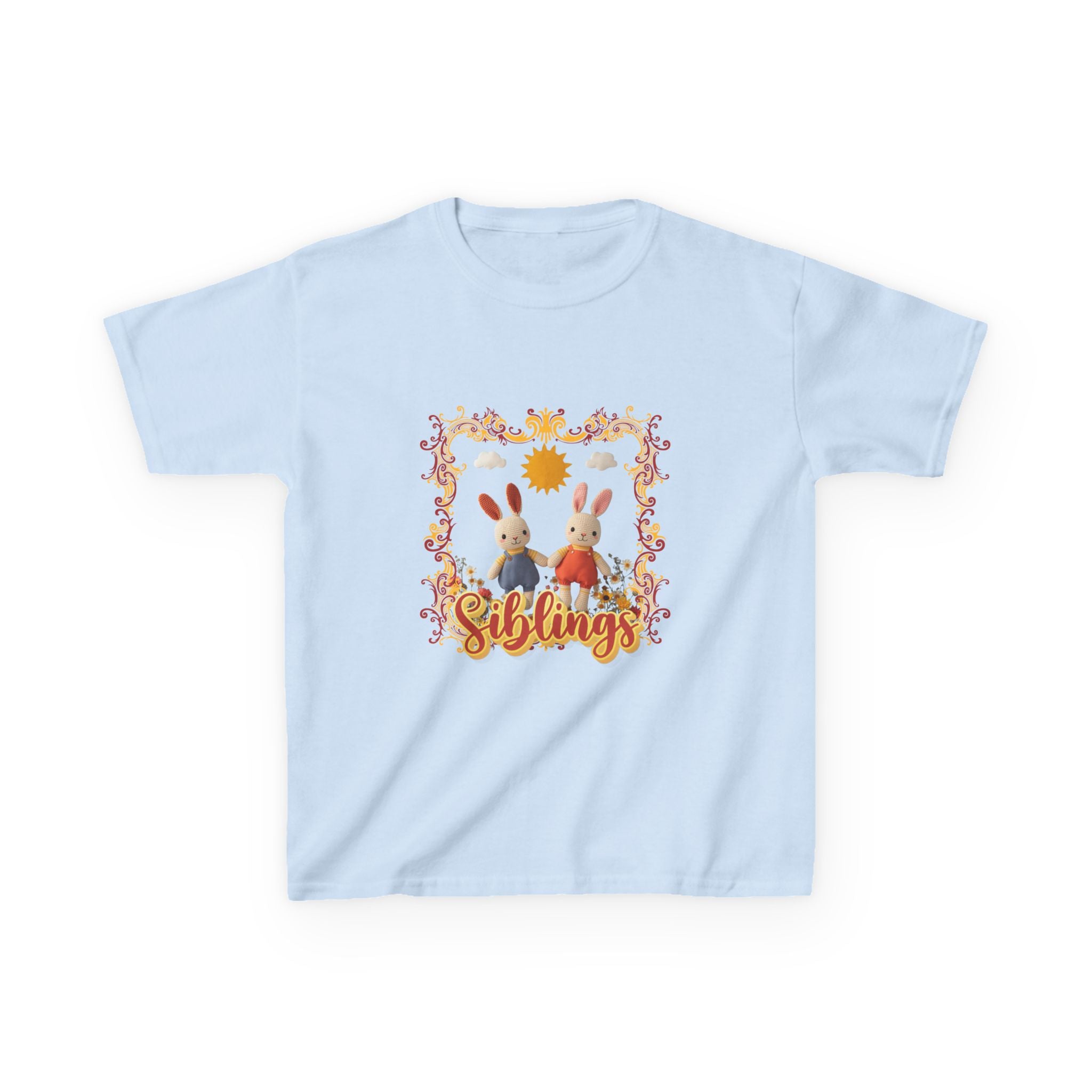 Kids Tee — 'Siblings' Bunny Family Spring Floral Graphic