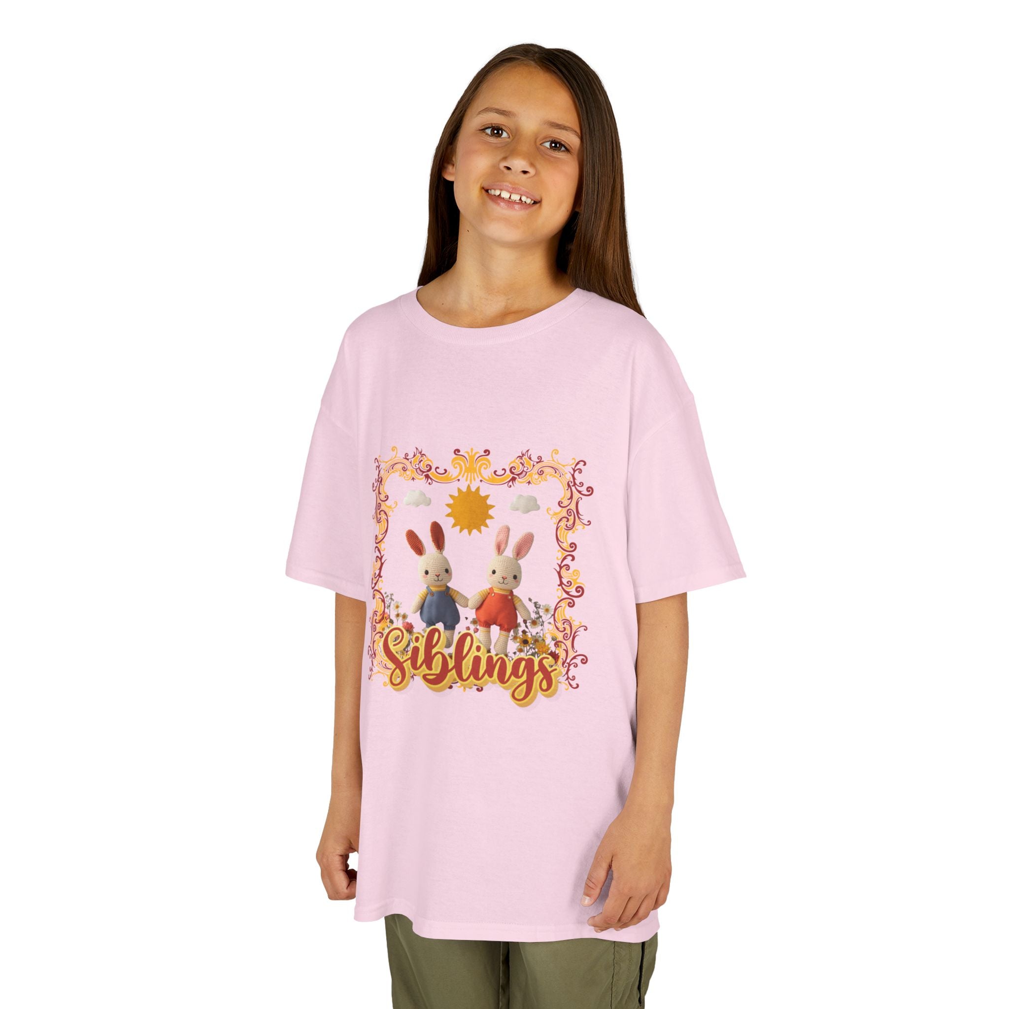 Kids Tee — 'Siblings' Bunny Family Spring Floral Graphic