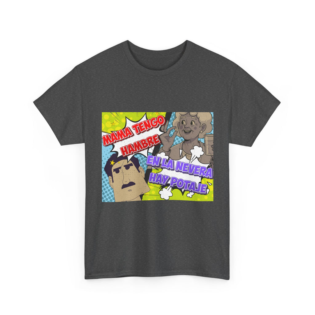 Pop Art Spanish Meme T-Shirt — "Mamá tengo hambre" Comic Tee