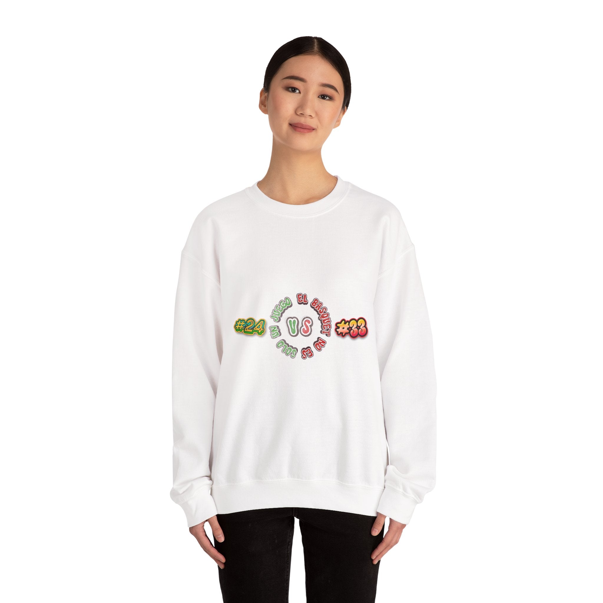 Crewneck Sweatshirt — Retro Basketball VS #24 vs #33 Graphic