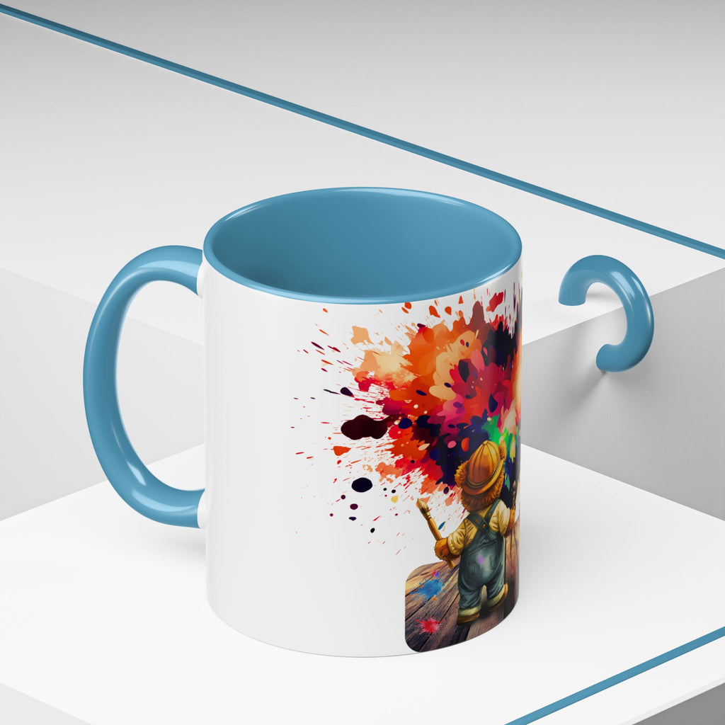Colorful Heart Painter Coffee Mug — Kid Artist Splash Design (11/15oz)