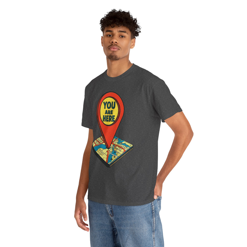 You Are Here Map Marker T-Shirt — Travel Icon Graphic Tee