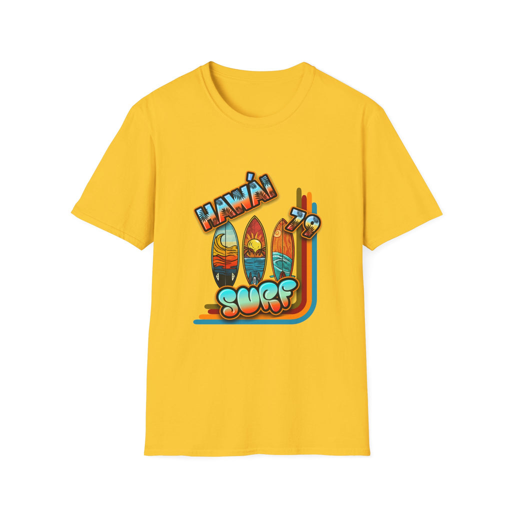 Hawaii Surf Retro T-Shirt — Vintage Surfboards & Shaka Graphic
