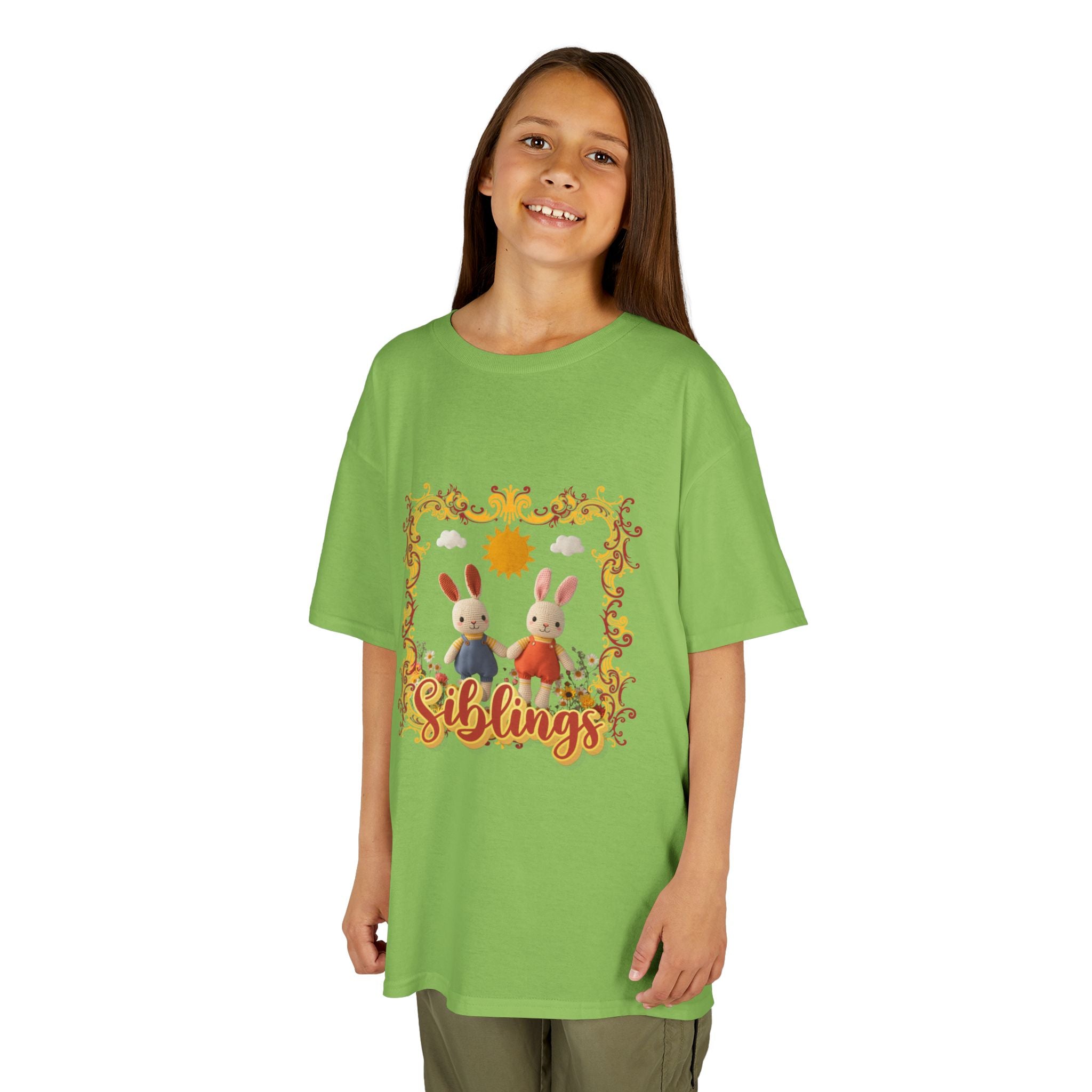 Kids Tee — 'Siblings' Bunny Family Spring Floral Graphic