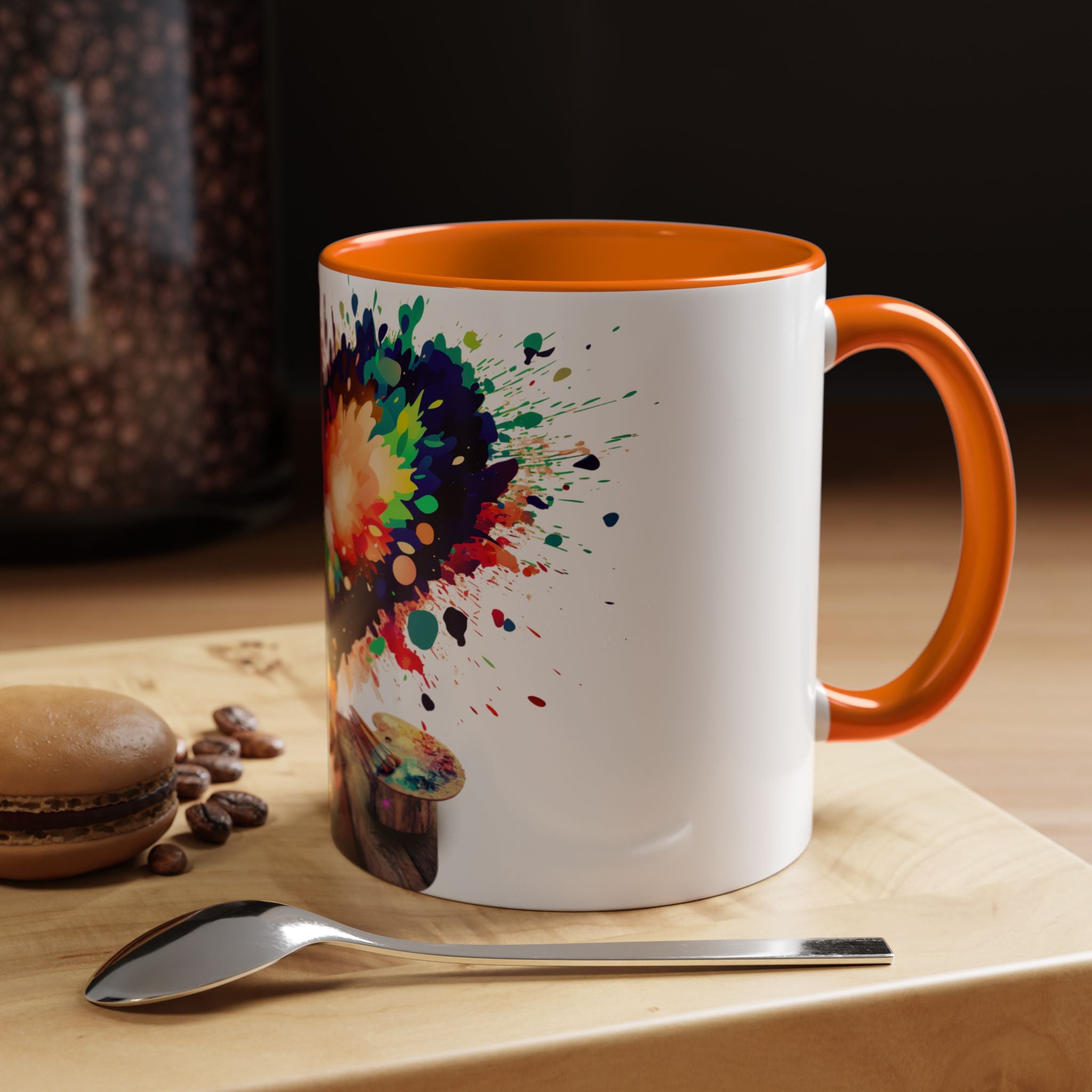Colorful Heart Painter Coffee Mug — Kid Artist Splash Design (11/15oz)